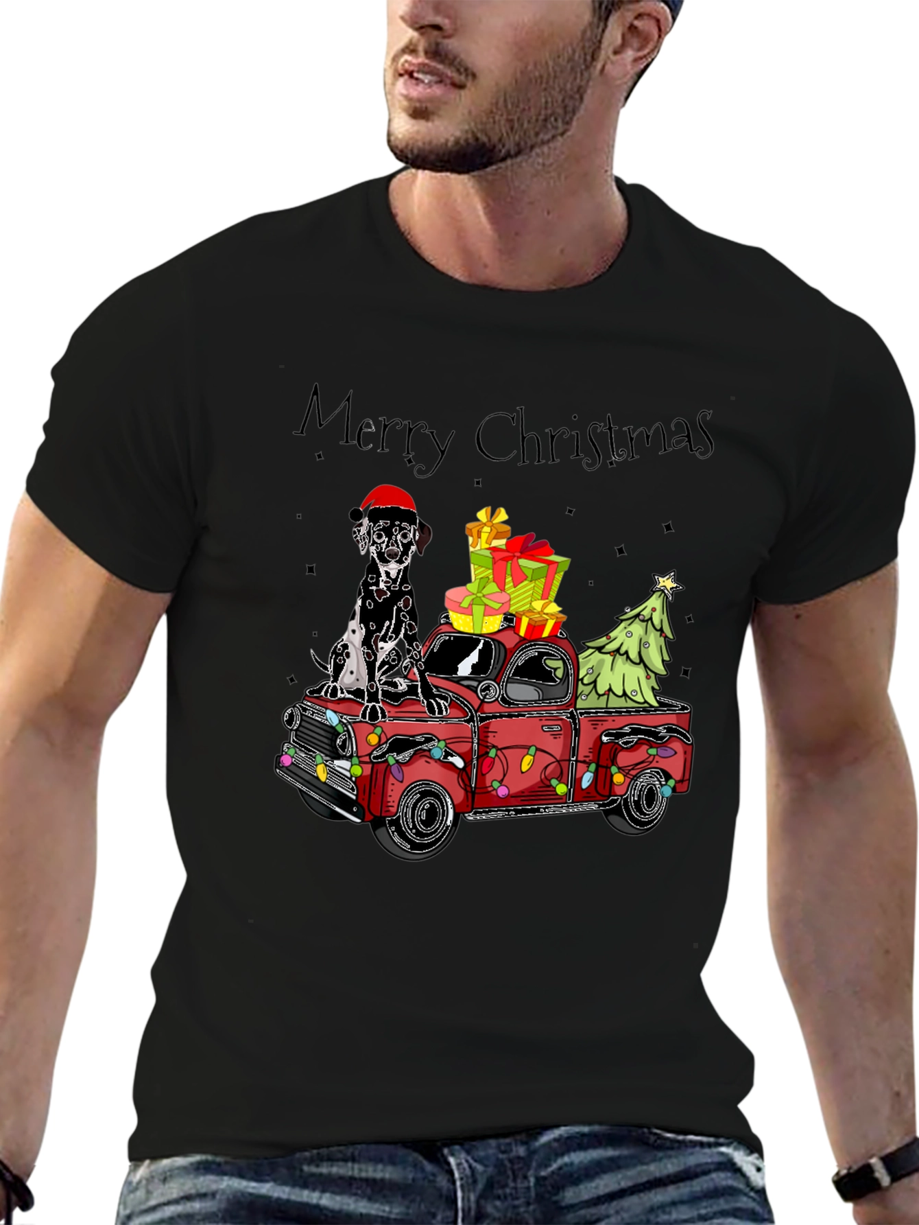 Merry Christmas Truck & Dalmatian T-Shirt