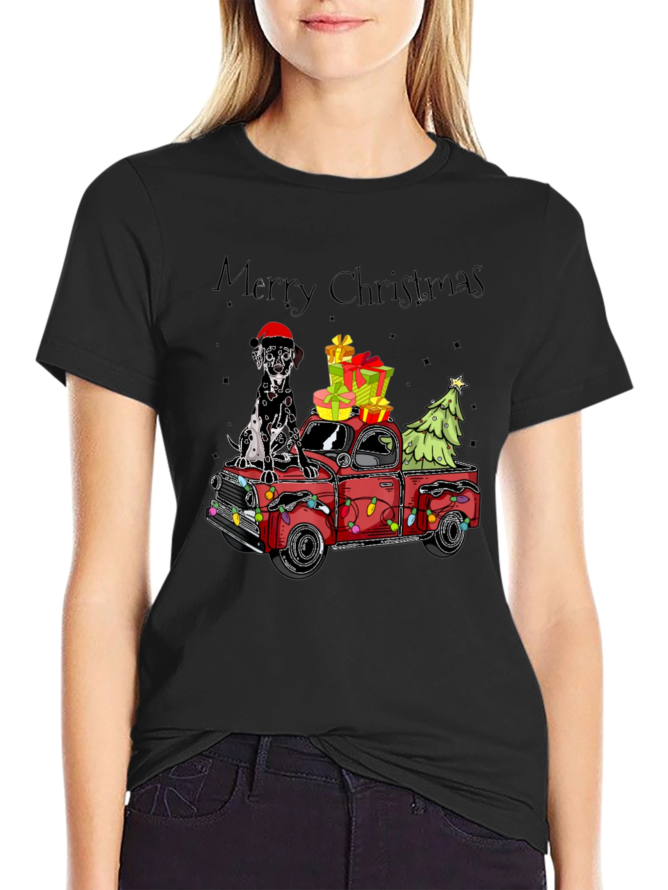 Merry Christmas Truck & Dalmatian T-Shirt