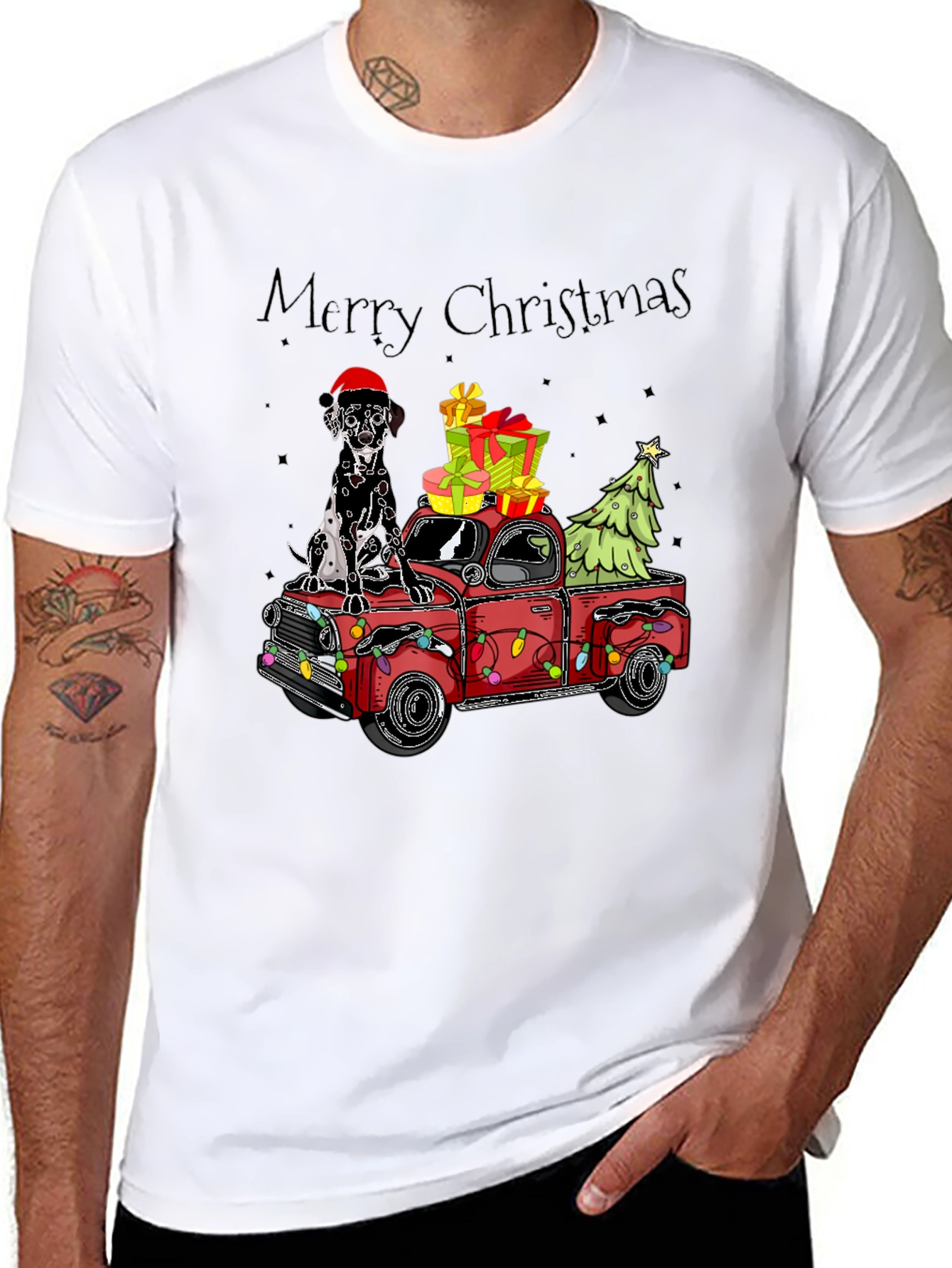 Merry Christmas Truck & Dalmatian T-Shirt