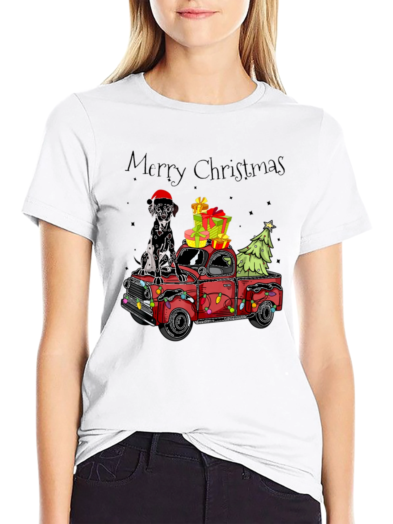 Merry Christmas Truck & Dalmatian T-Shirt