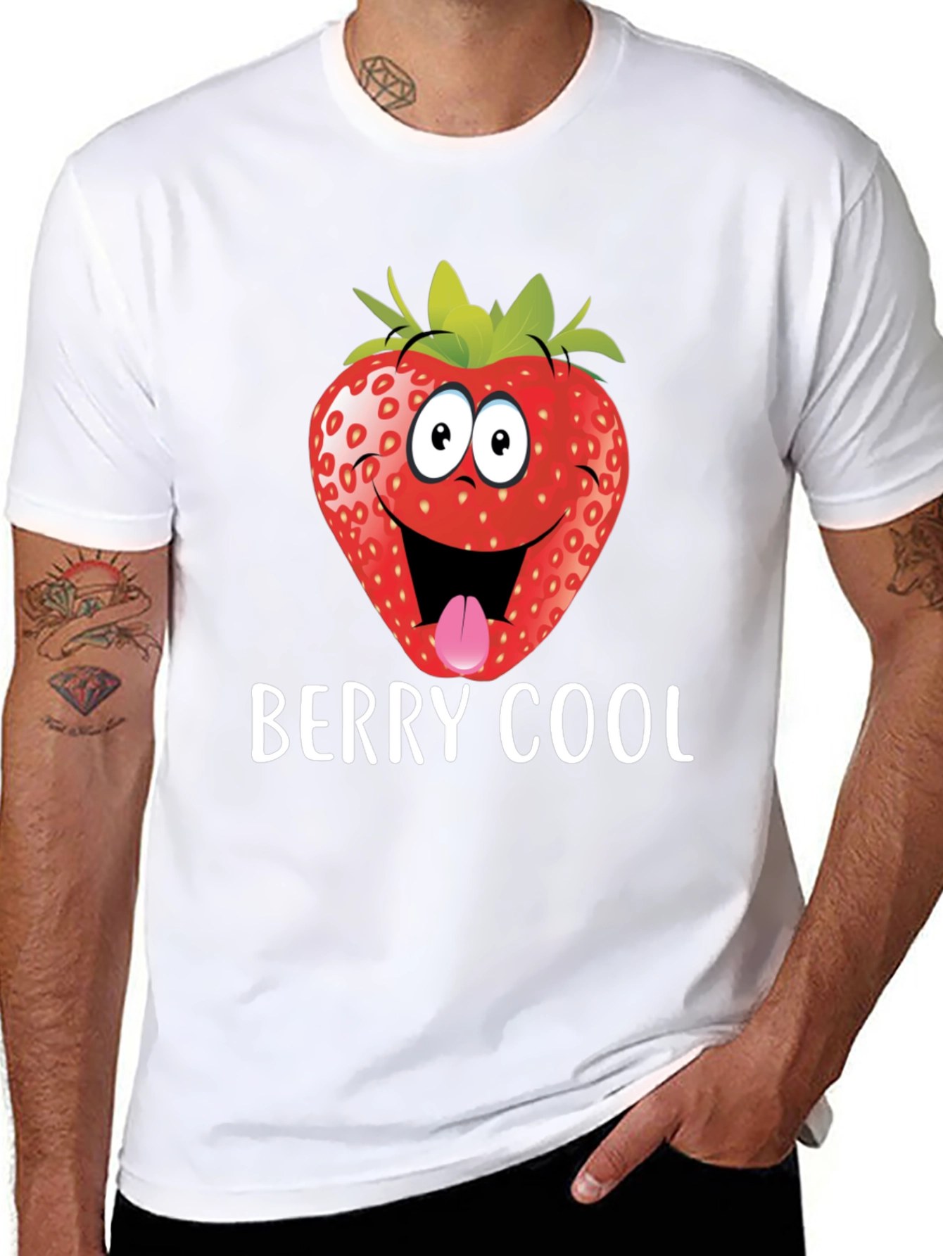 Berry Cool Strawberry Graphic Tee - Funny T-Shirt