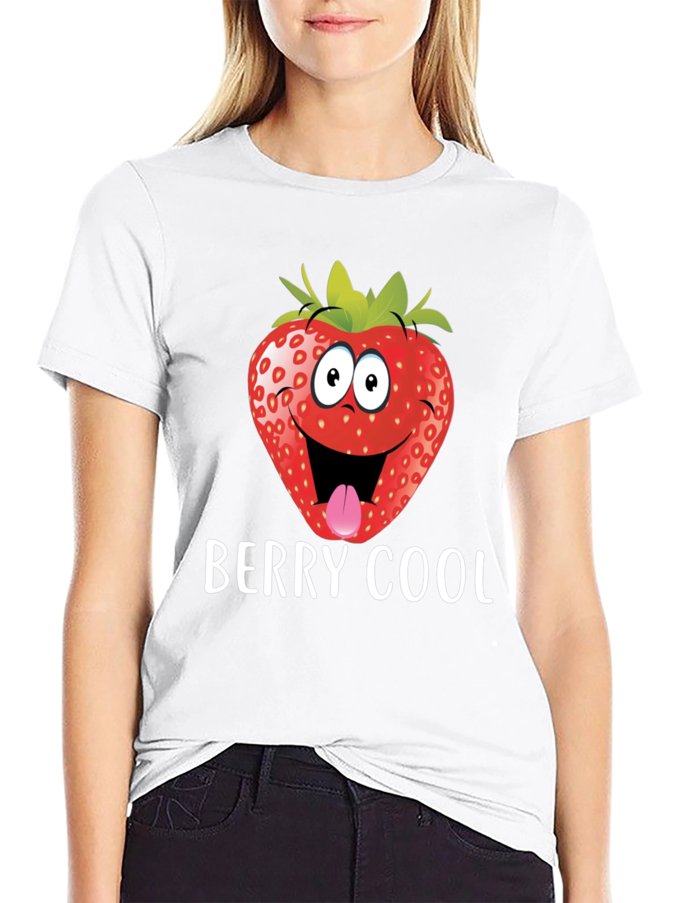 Berry Cool Strawberry Graphic Tee - Funny T-Shirt
