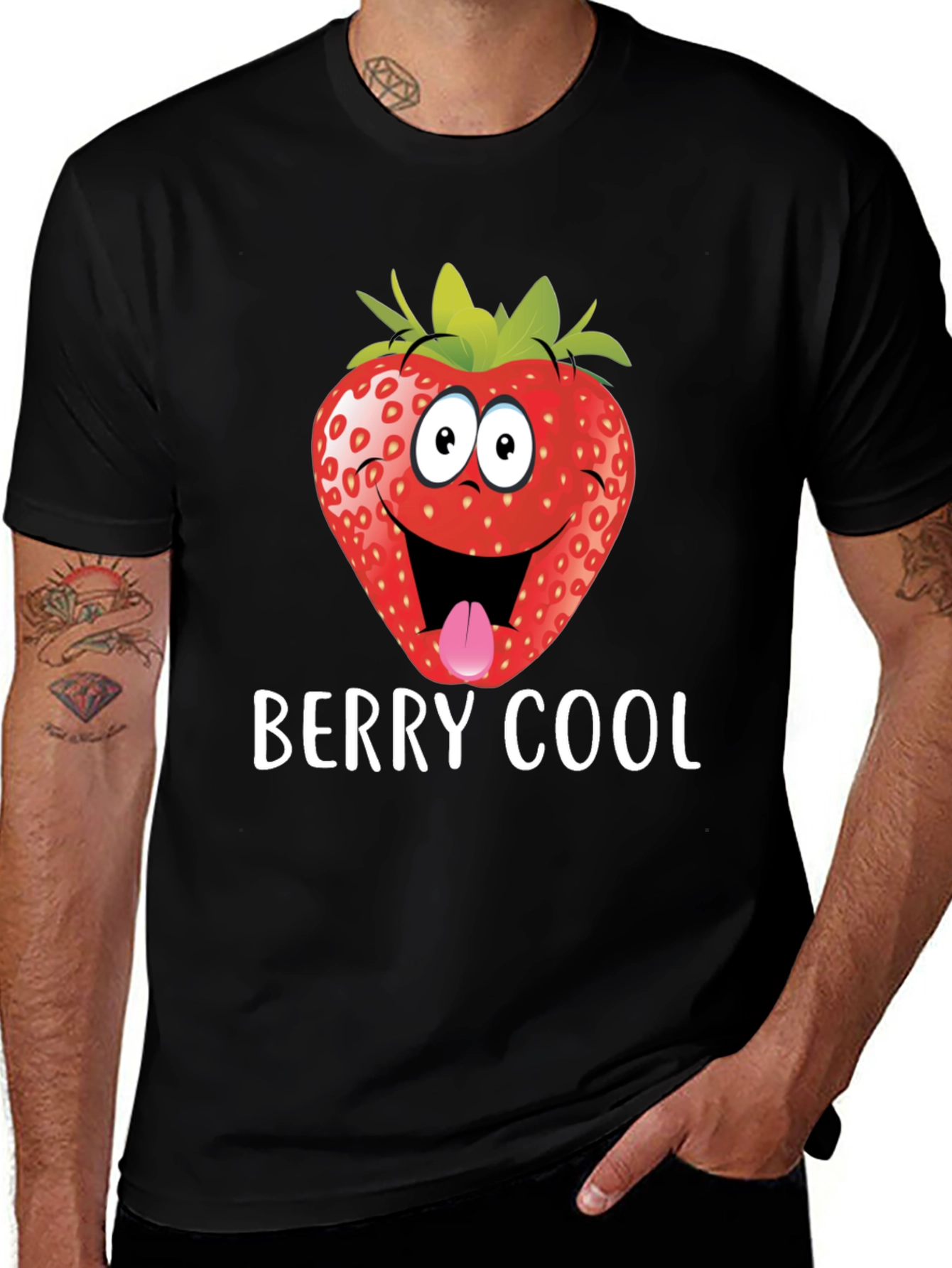 Berry Cool Strawberry Graphic Tee - Funny T-Shirt