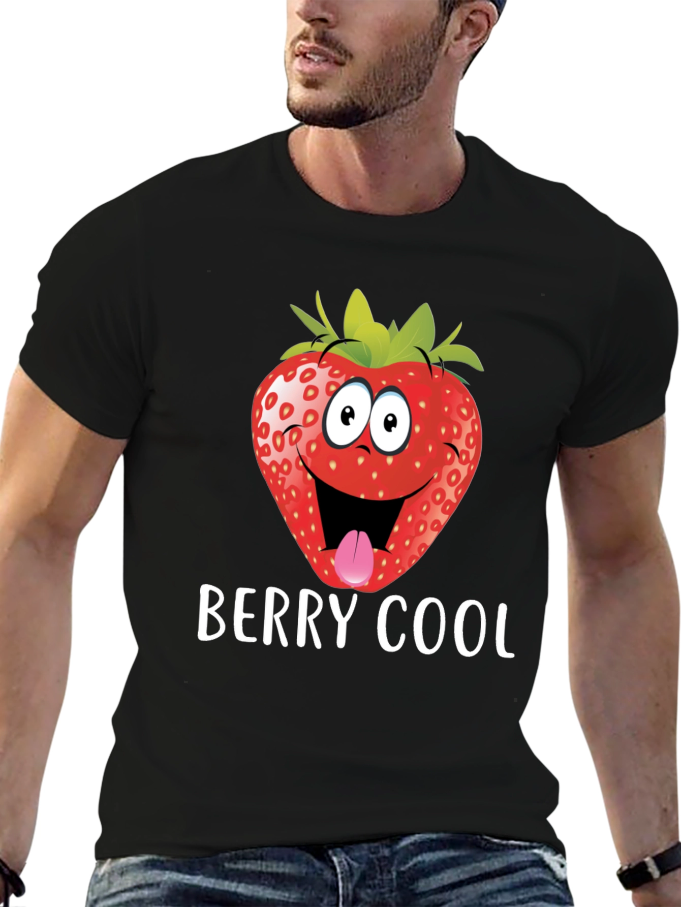 Berry Cool Strawberry Graphic Tee - Funny T-Shirt
