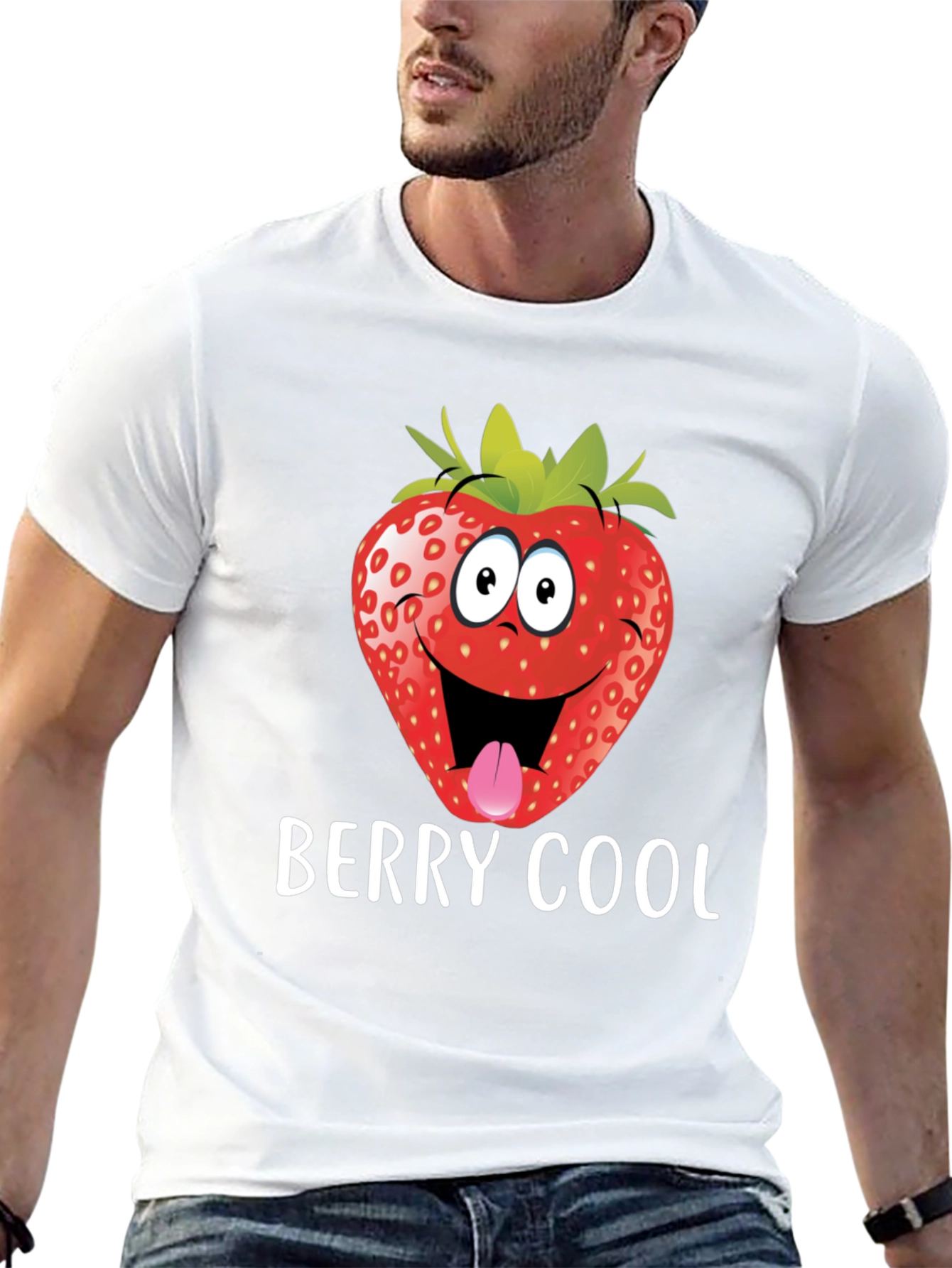 Berry Cool Strawberry Graphic Tee - Funny T-Shirt