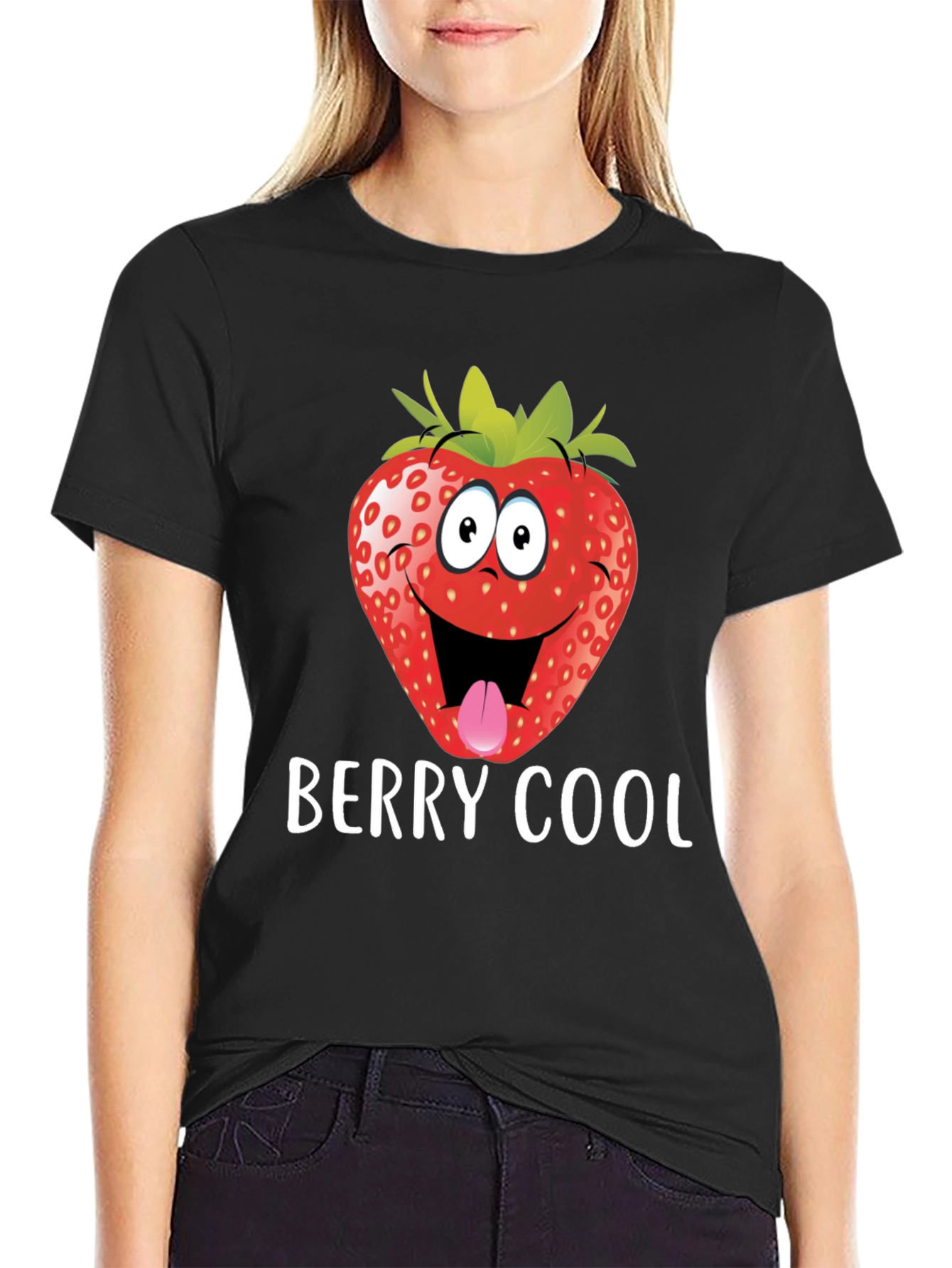 Berry Cool Strawberry Graphic Tee - Funny T-Shirt