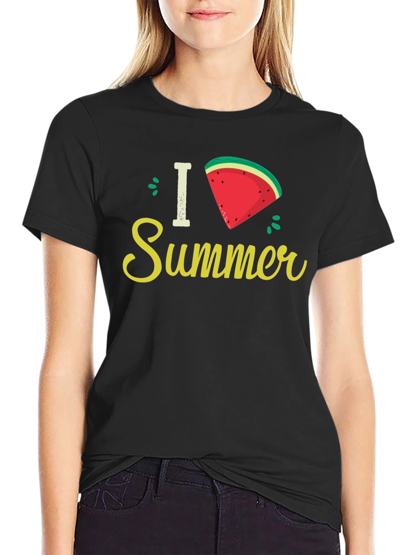 I Love Summer Watermelon Slice Graphic Tee