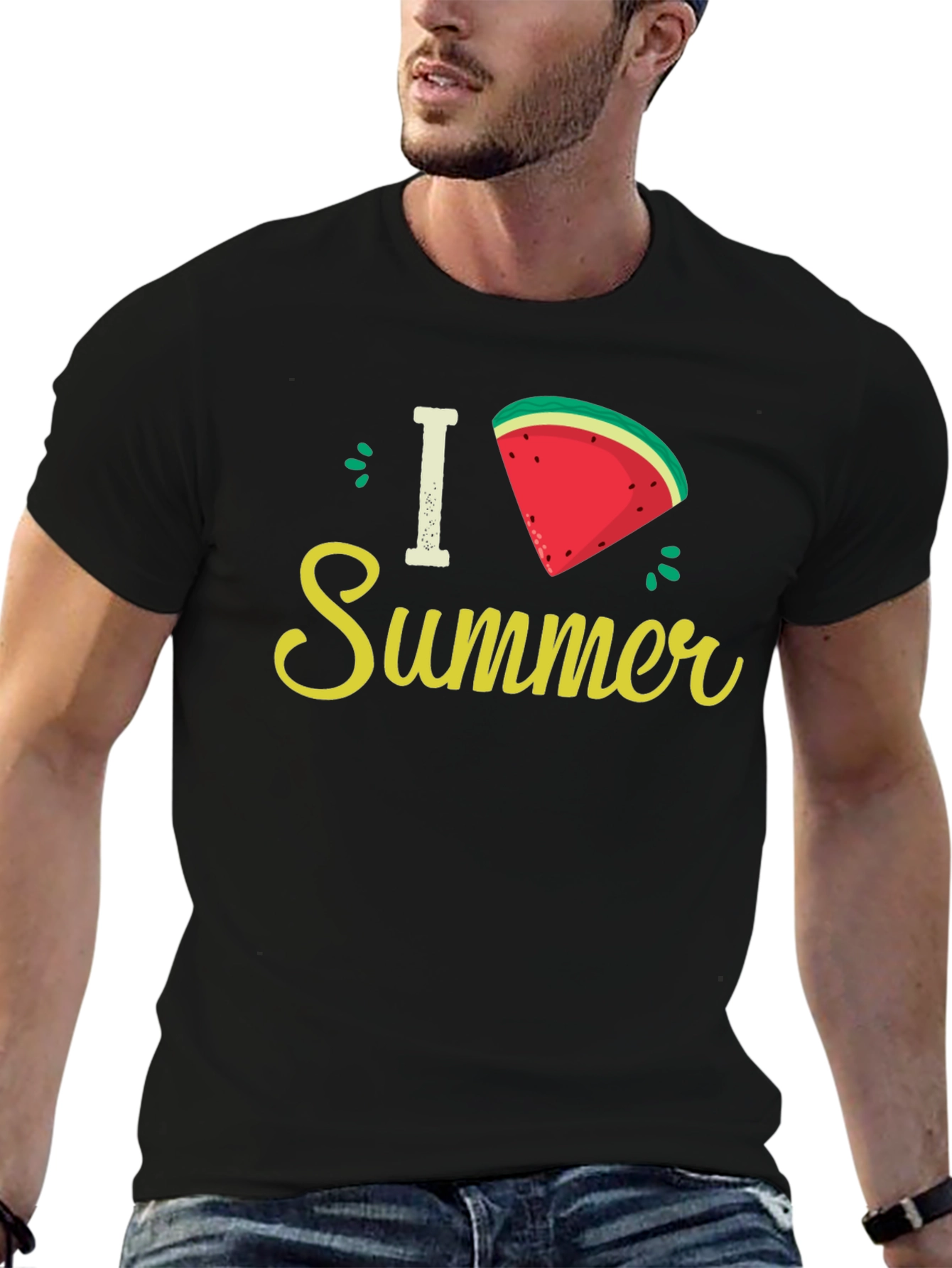 I Love Summer Watermelon Slice Graphic Tee