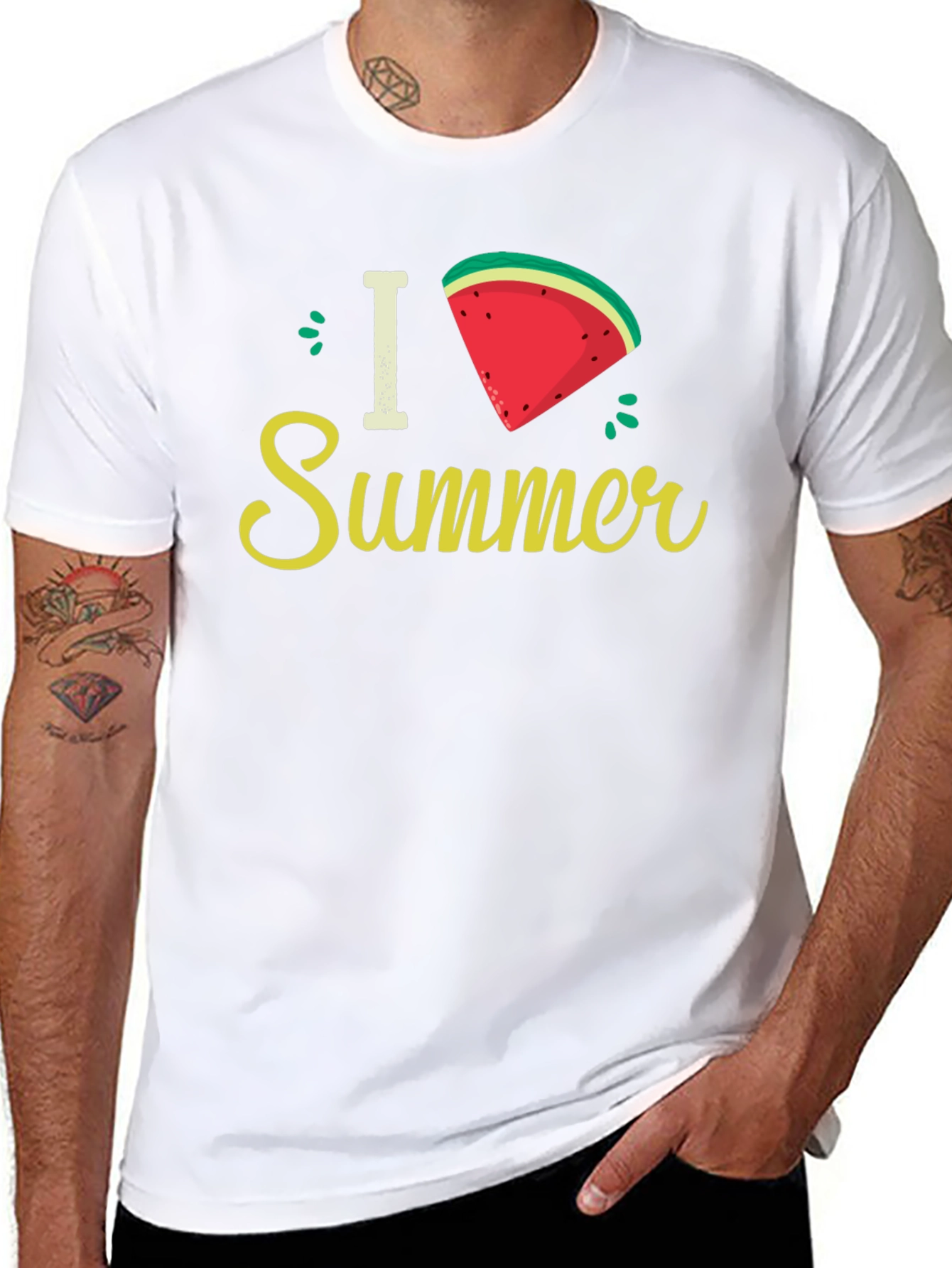 I Love Summer Watermelon Slice Graphic Tee