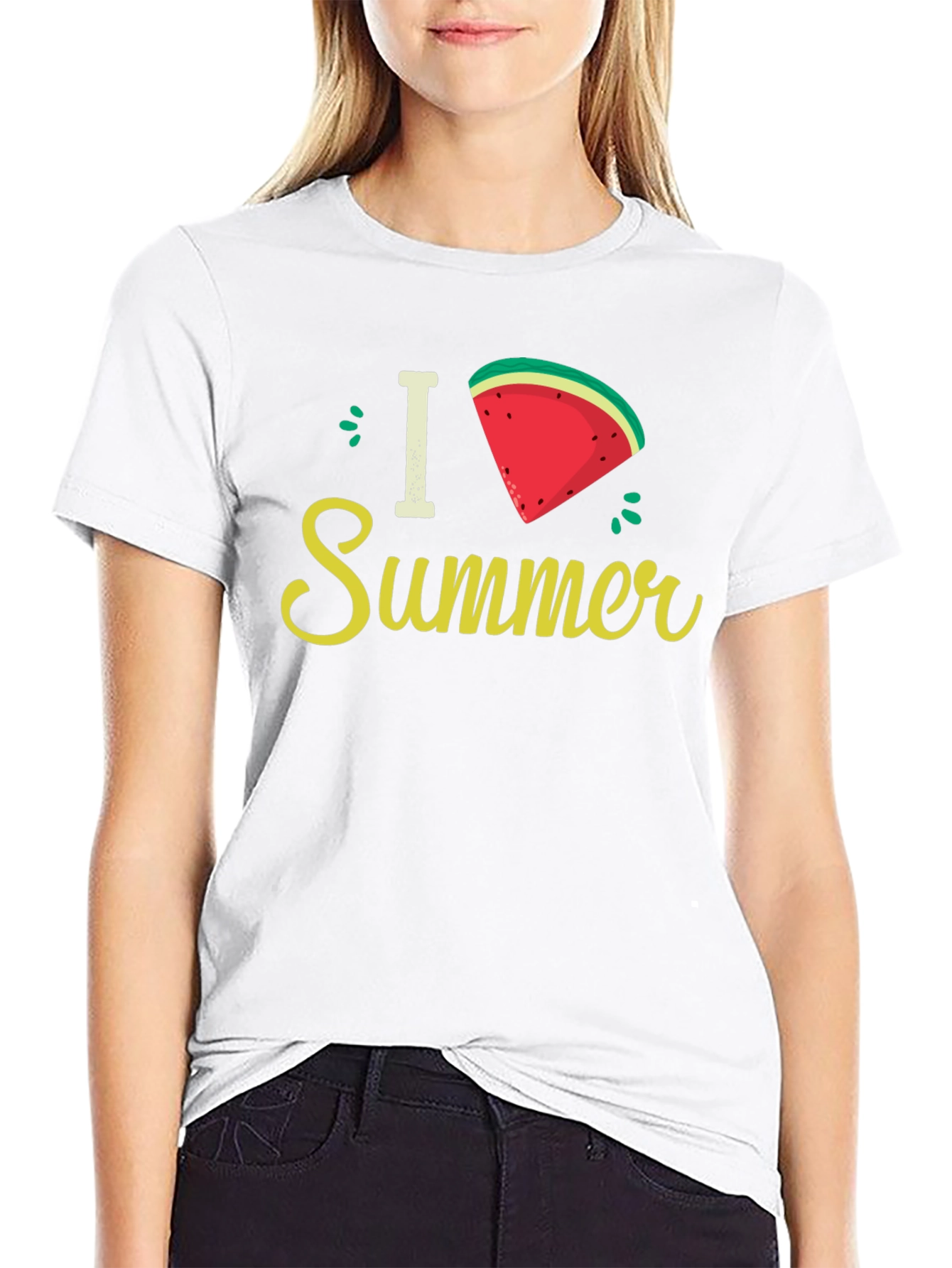 I Love Summer Watermelon Slice Graphic Tee