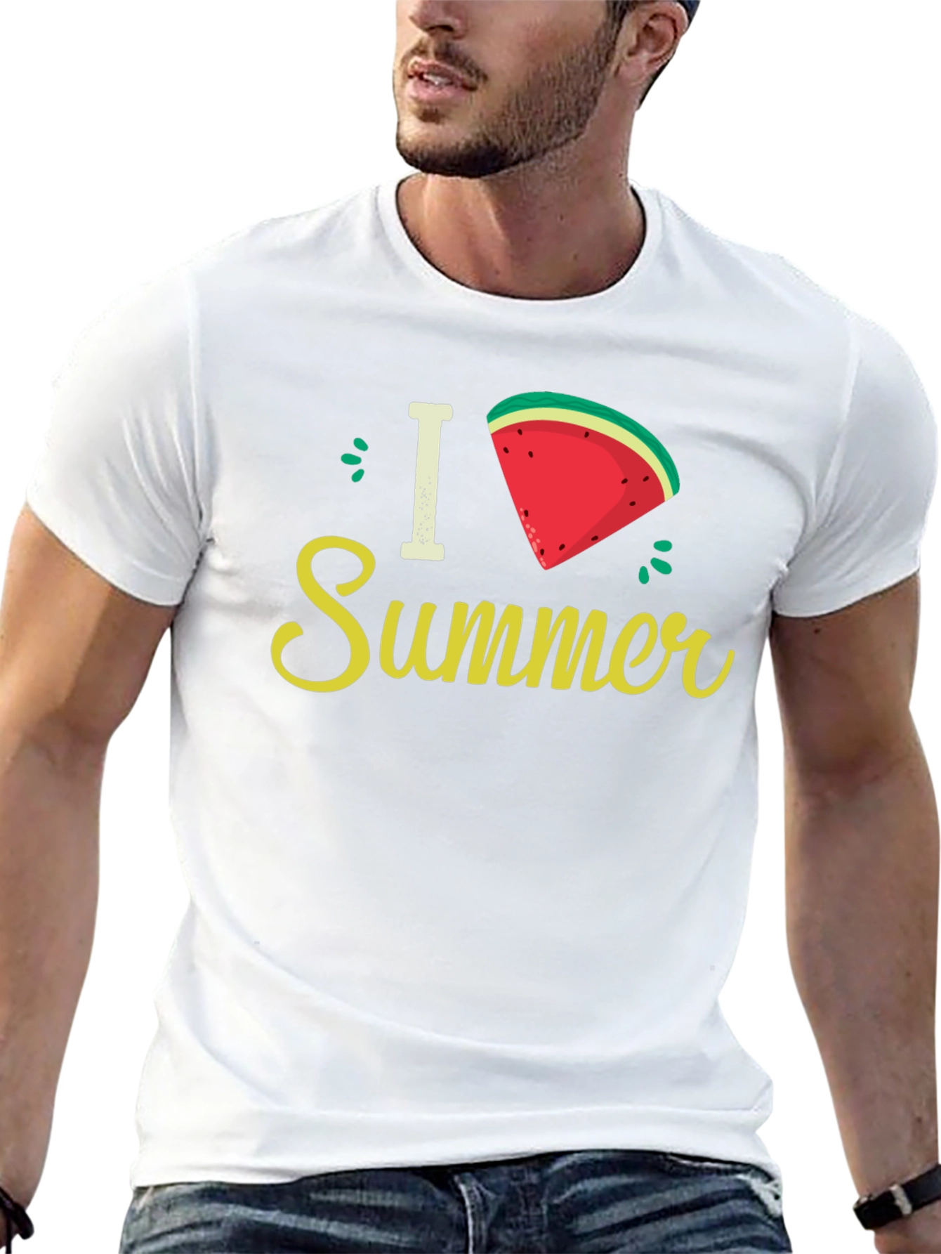 I Love Summer Watermelon Slice Graphic Tee