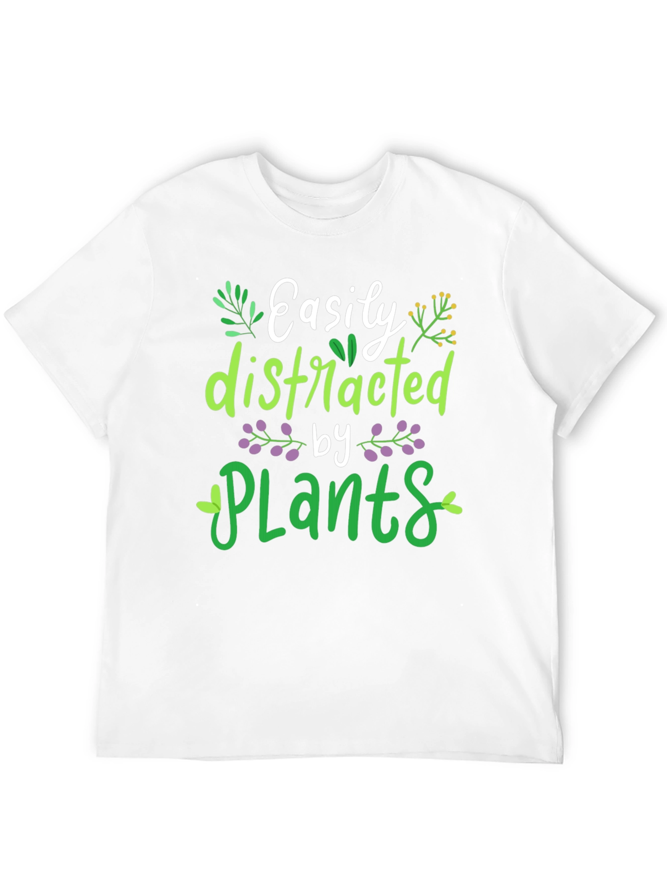 Easily Distracted by Plants T-Shirt Black Mens