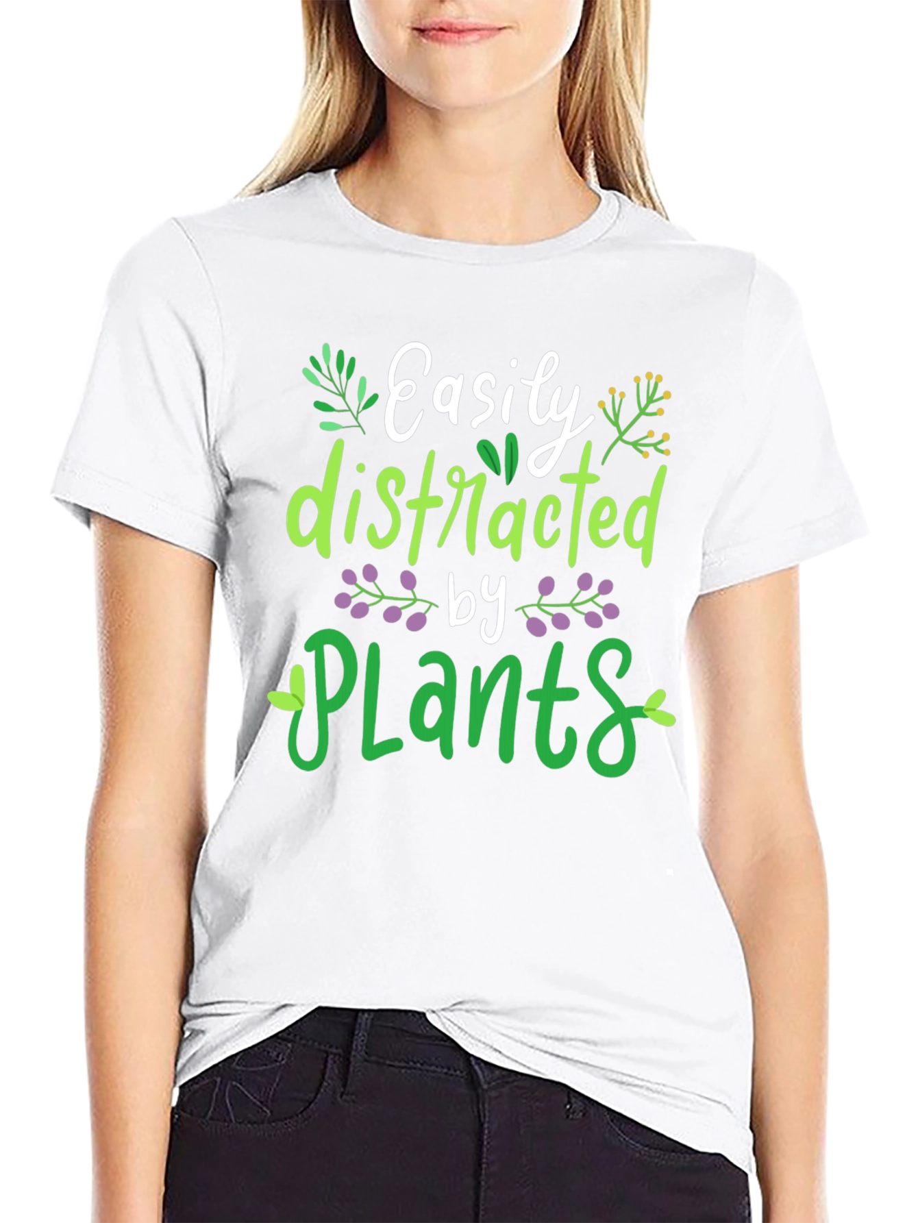 Easily Distracted by Plants T-Shirt Black Mens