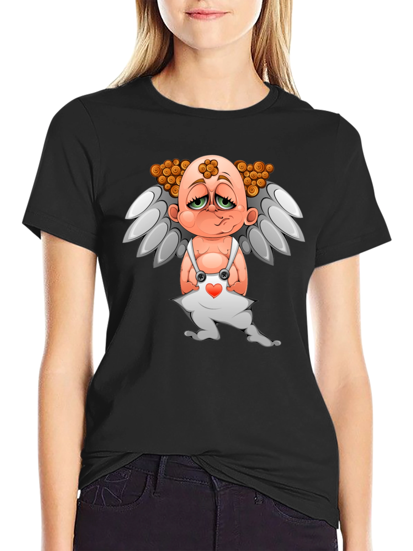 Cupid T-Shirt - Graphic Tee - Black Cotton Blend