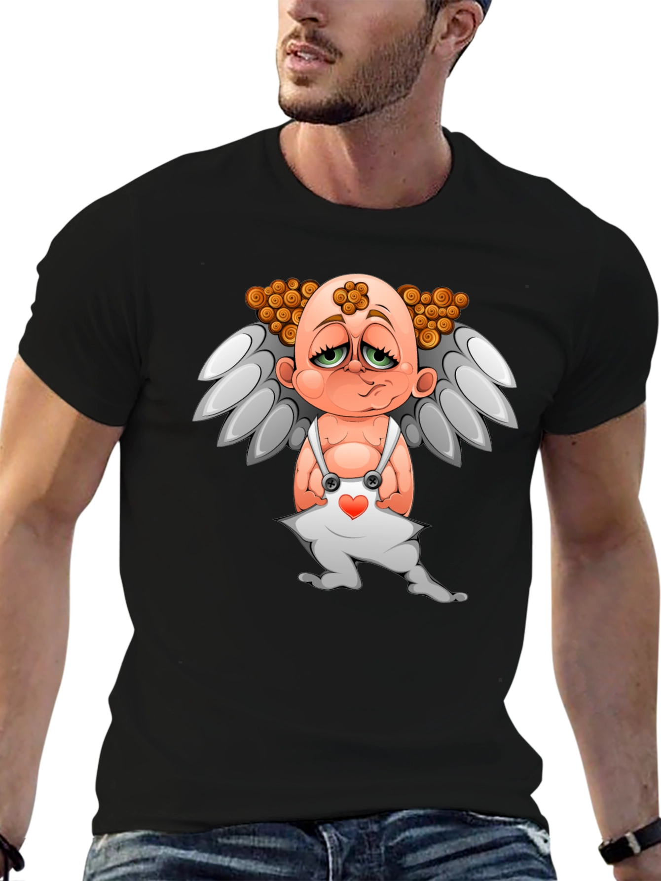 Cupid T-Shirt - Graphic Tee - Black Cotton Blend