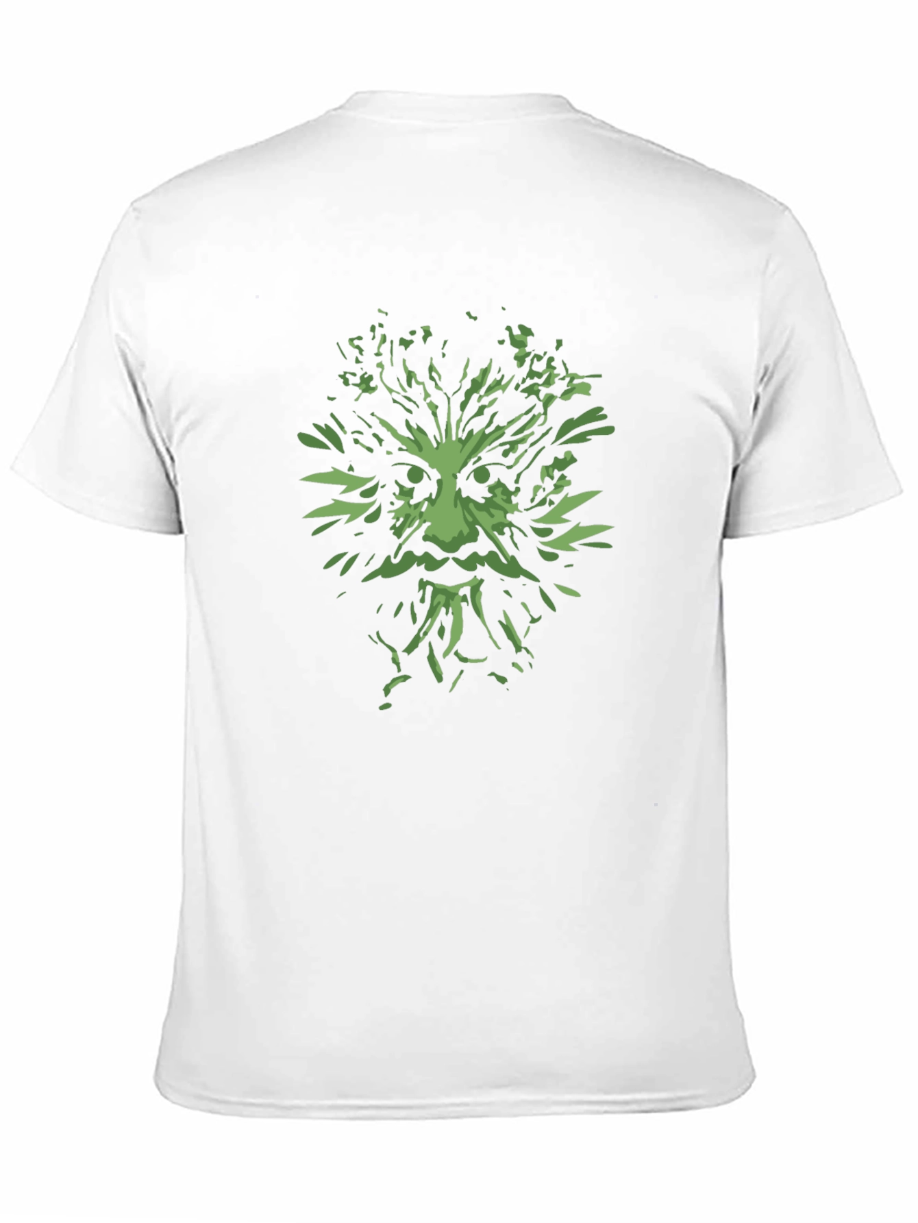Green Man Graphic Tee - Black Cotton T-Shirt