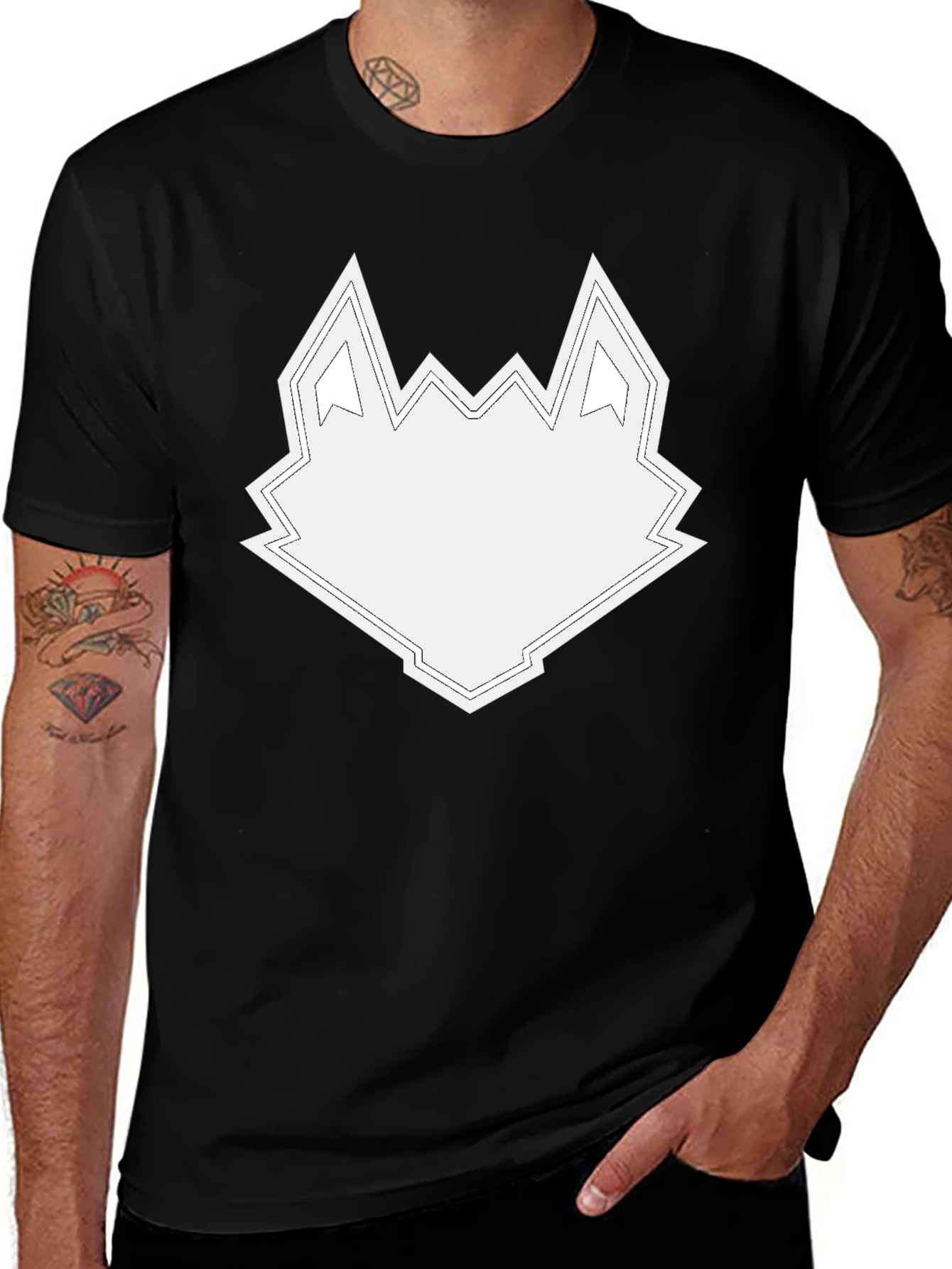 Geometric Wolf Head Graphic Tee