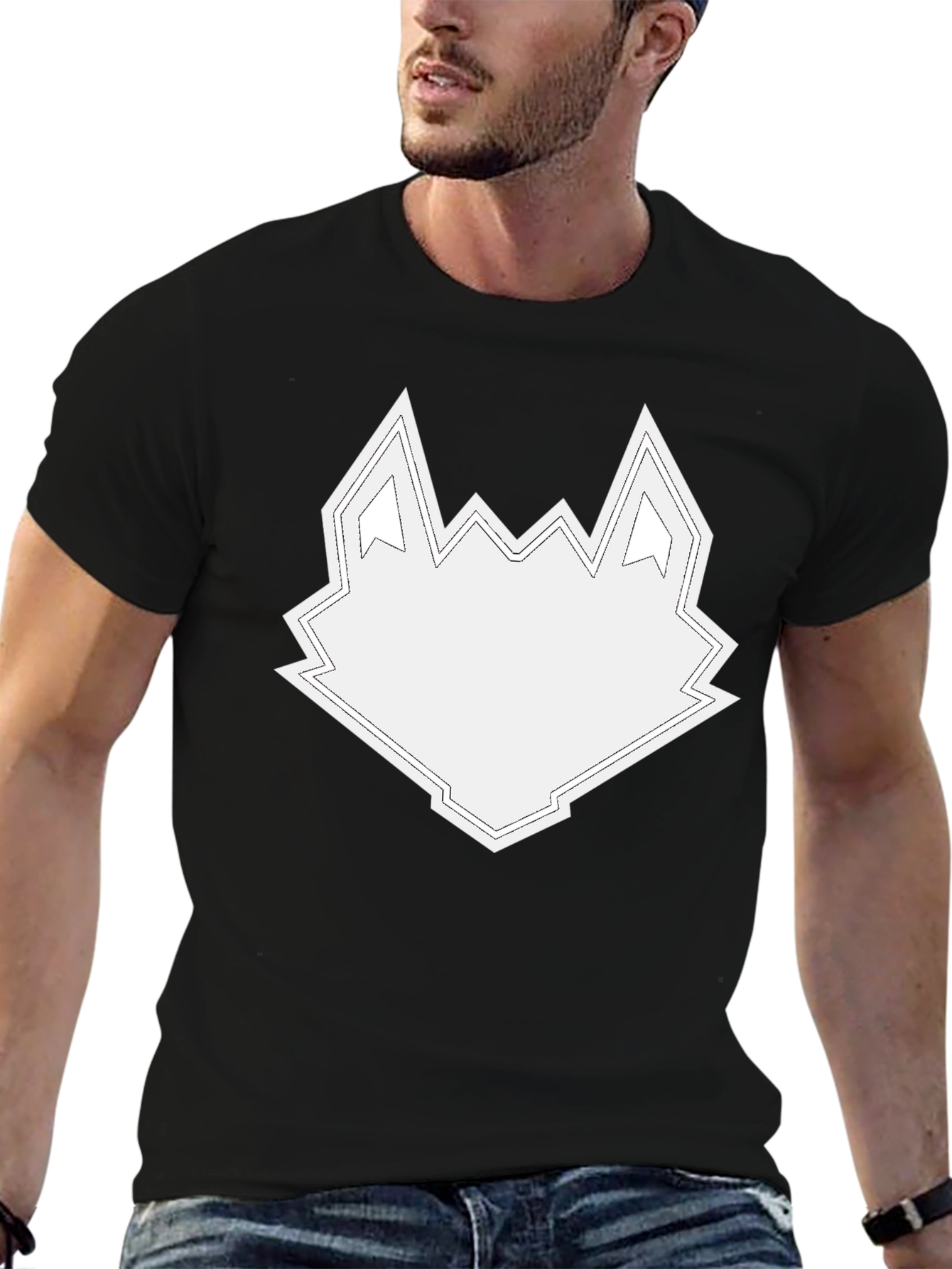 Geometric Wolf Head Graphic Tee