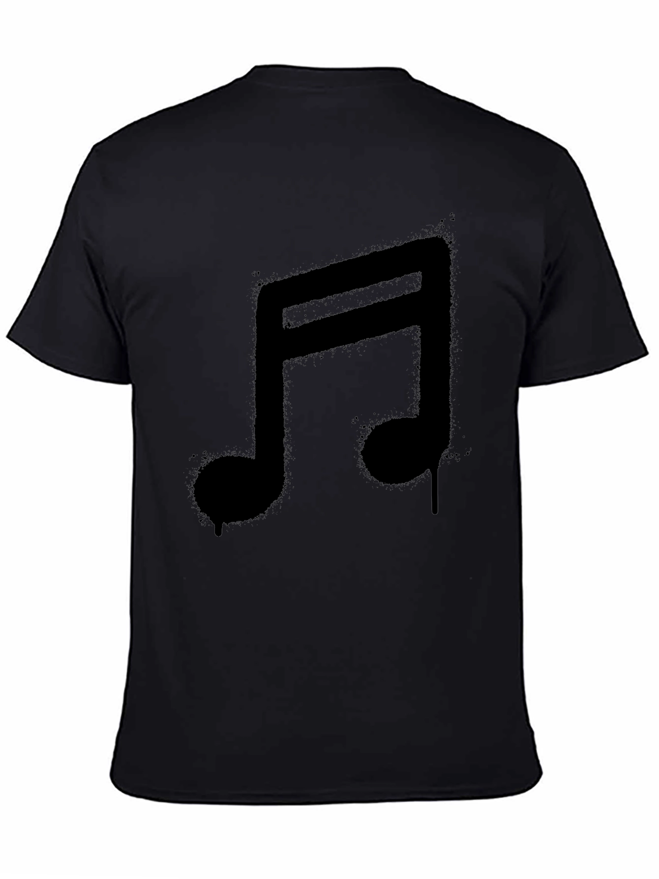 Music Note Graphic Black T-Shirt