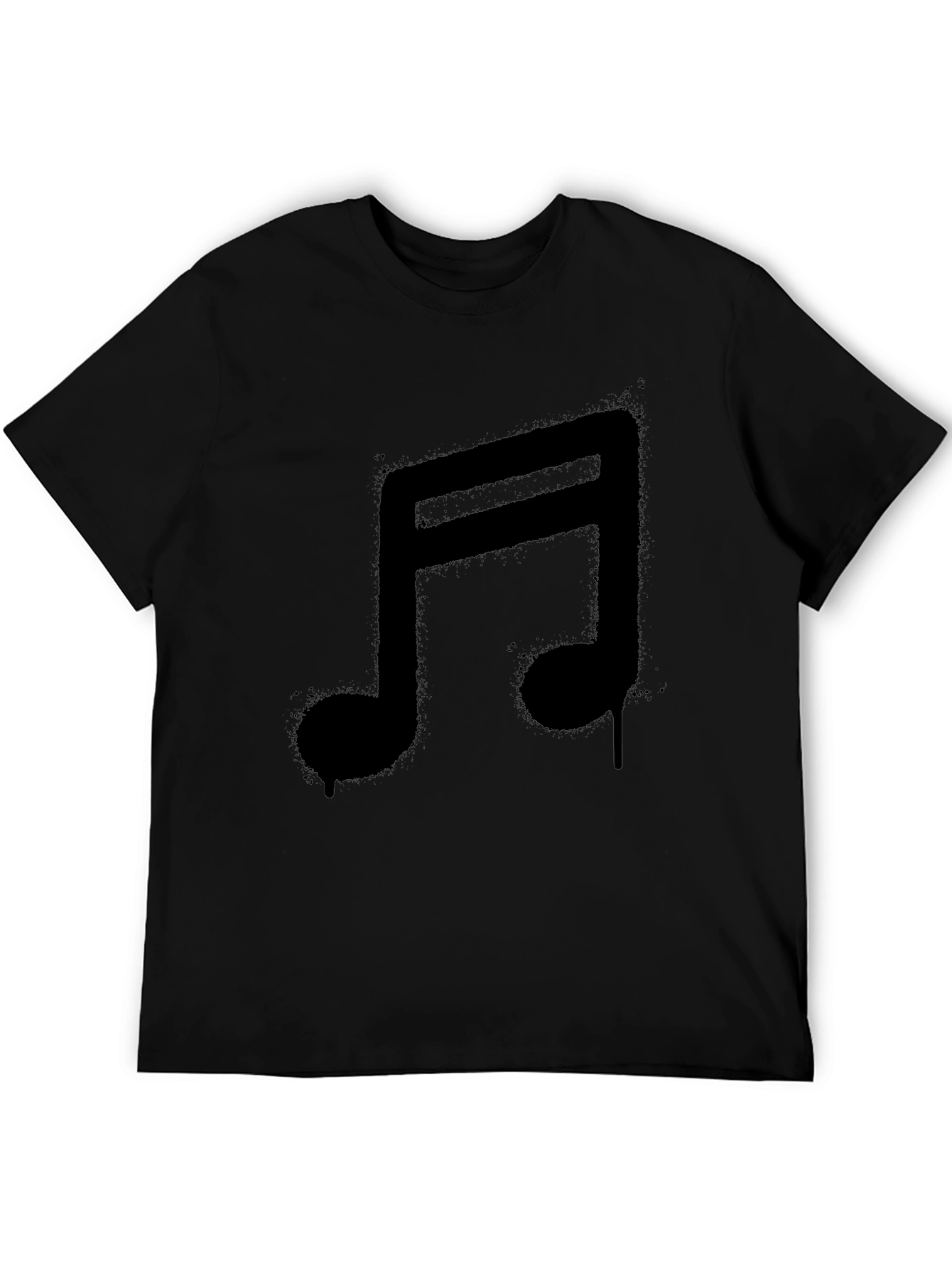 Music Note Graphic Black T-Shirt