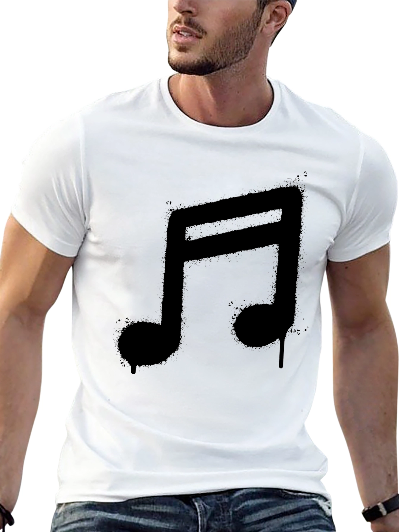 Music Note Graphic Black T-Shirt