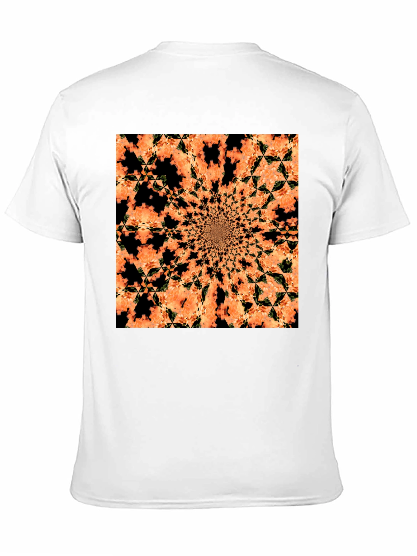 Abstract Kaleidoscope Graphic Tee - Black Cotton T-Shirt