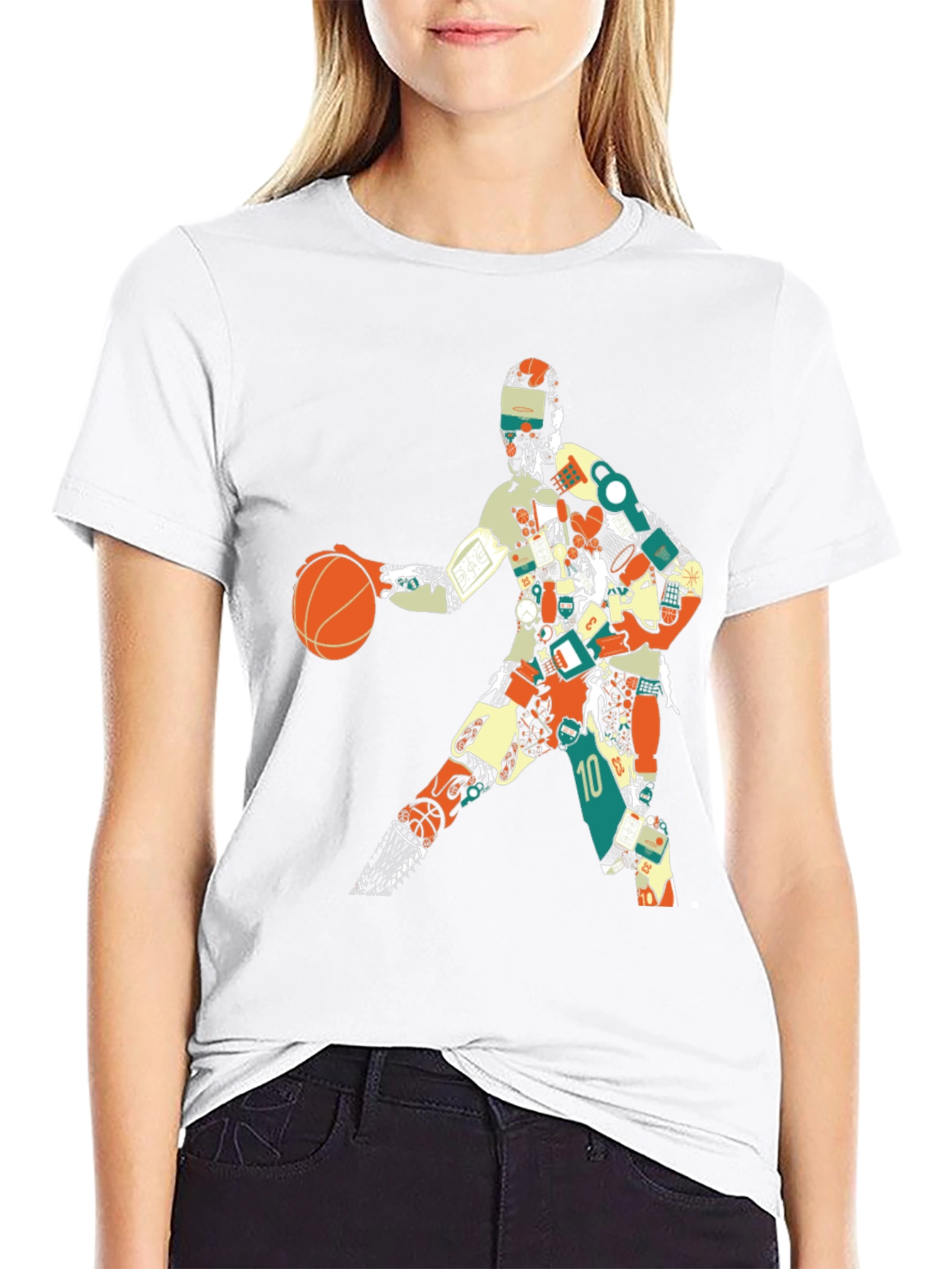 Basketball Player Graphic Tee - Artistic Design
