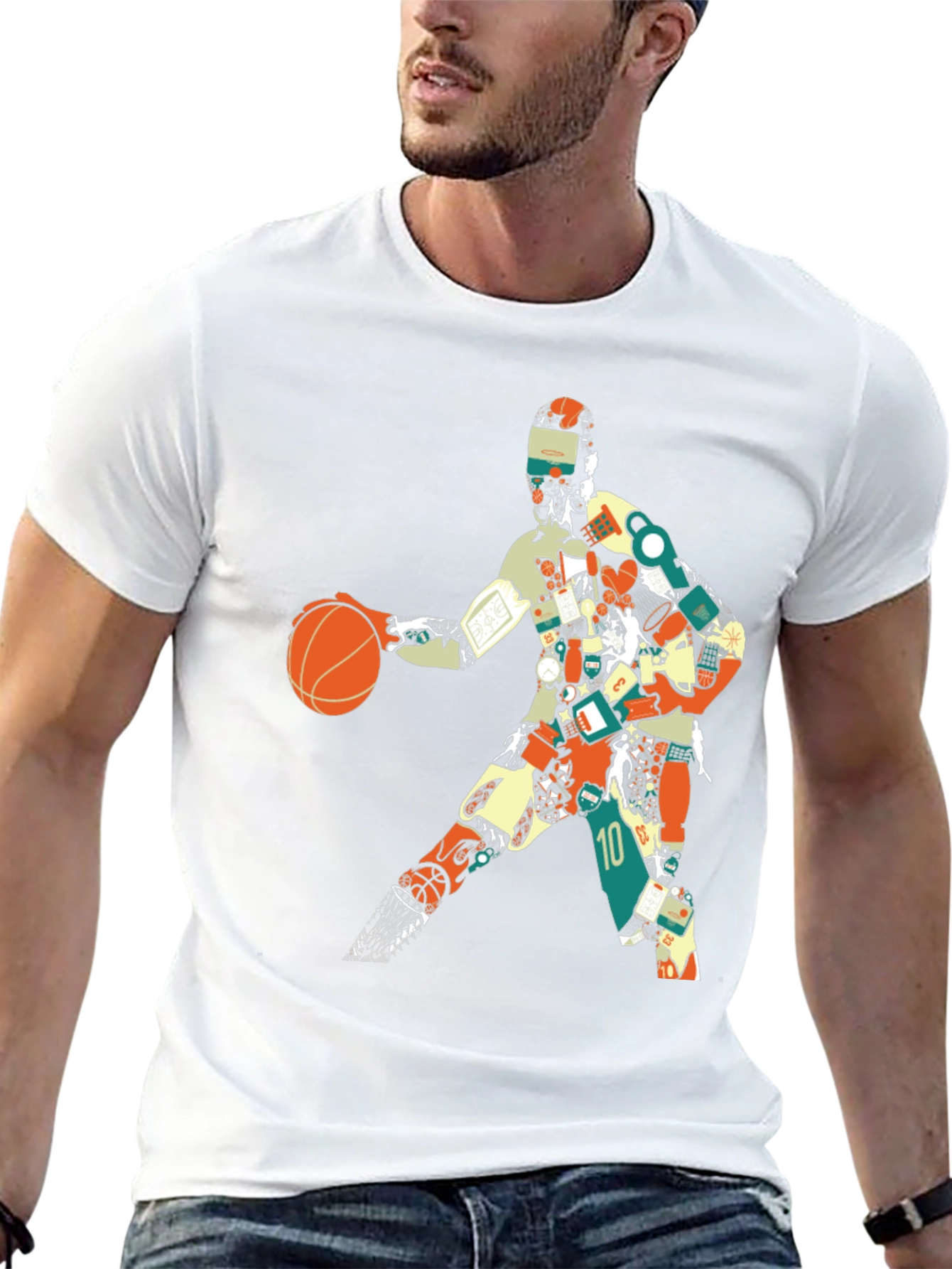 Basketball Player Graphic Tee - Artistic Design