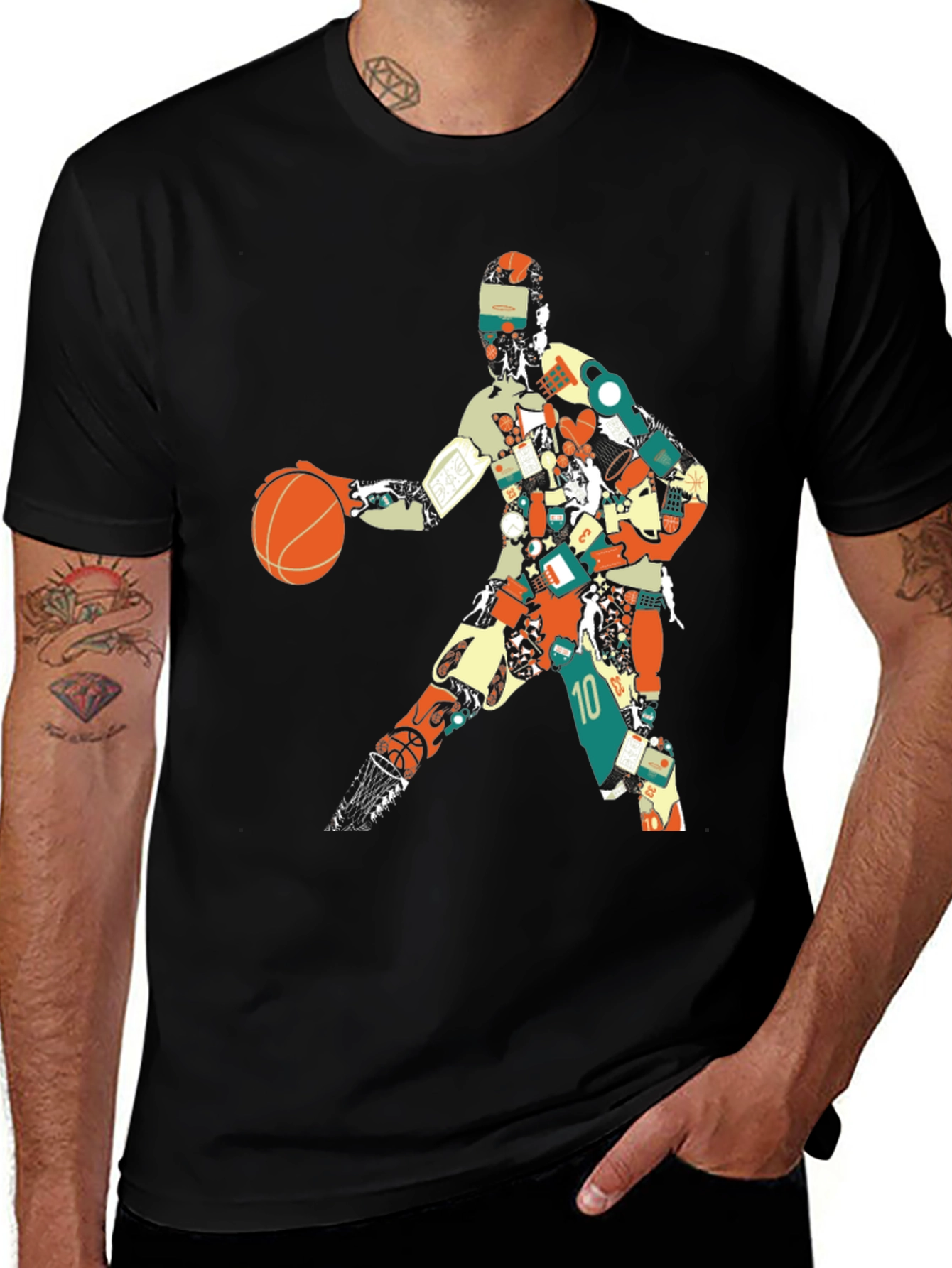Basketball Player Graphic Tee - Artistic Design
