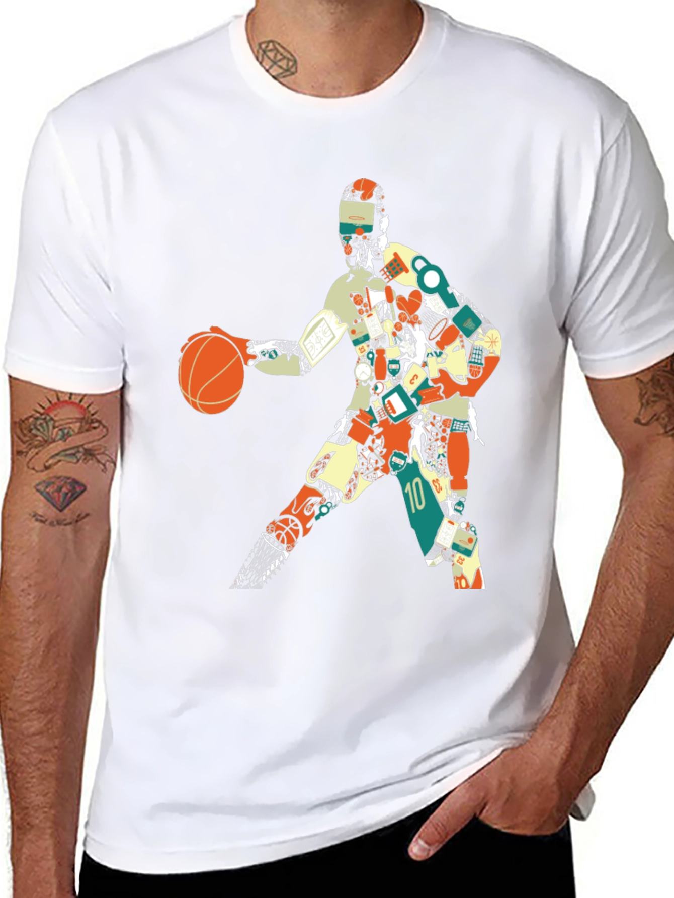 Basketball Player Graphic Tee - Artistic Design