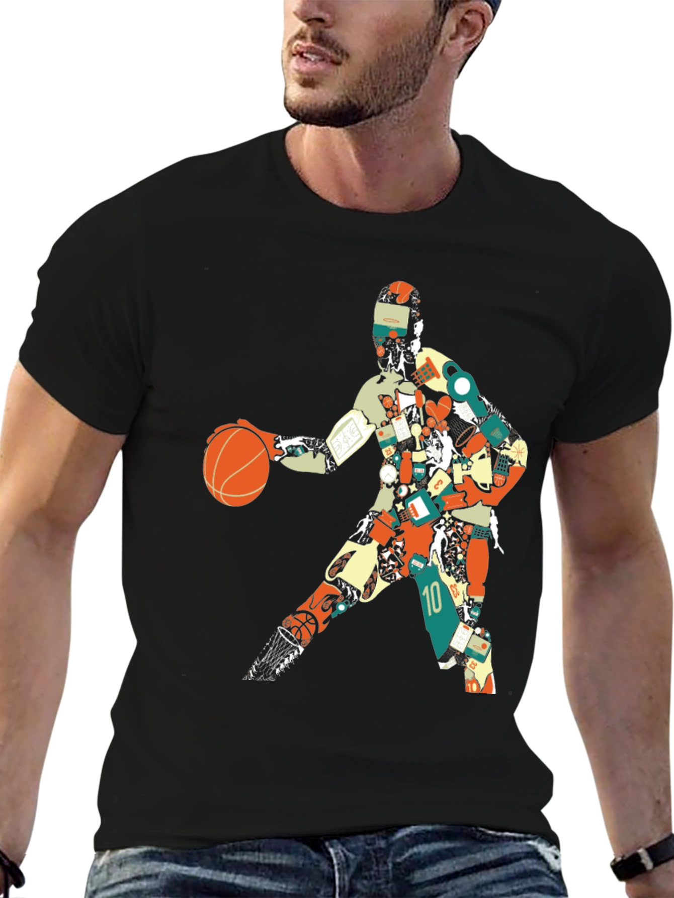 Basketball Player Graphic Tee - Artistic Design