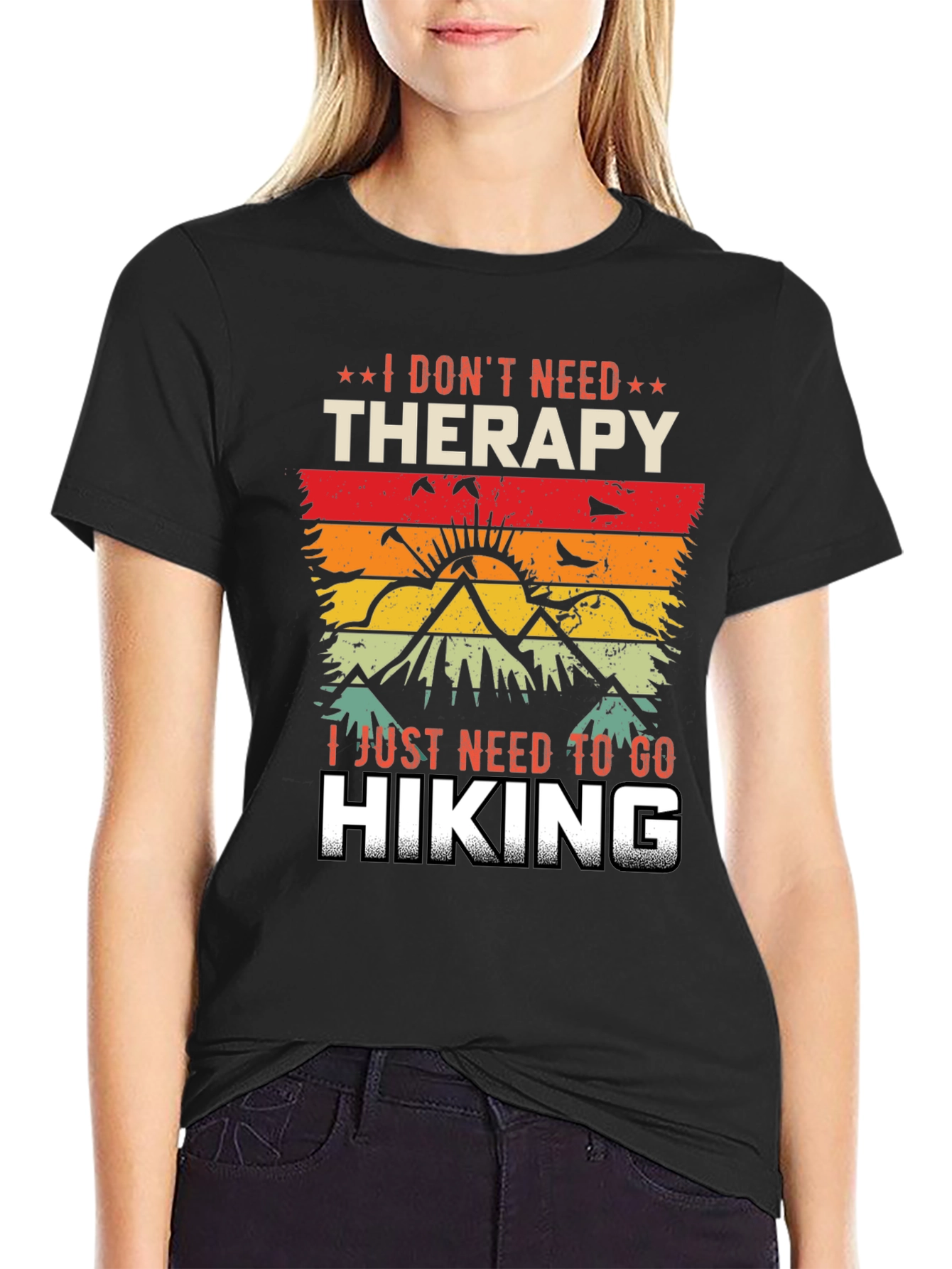 Hiking Therapy Graphic Tee - Nature Lover Shirt