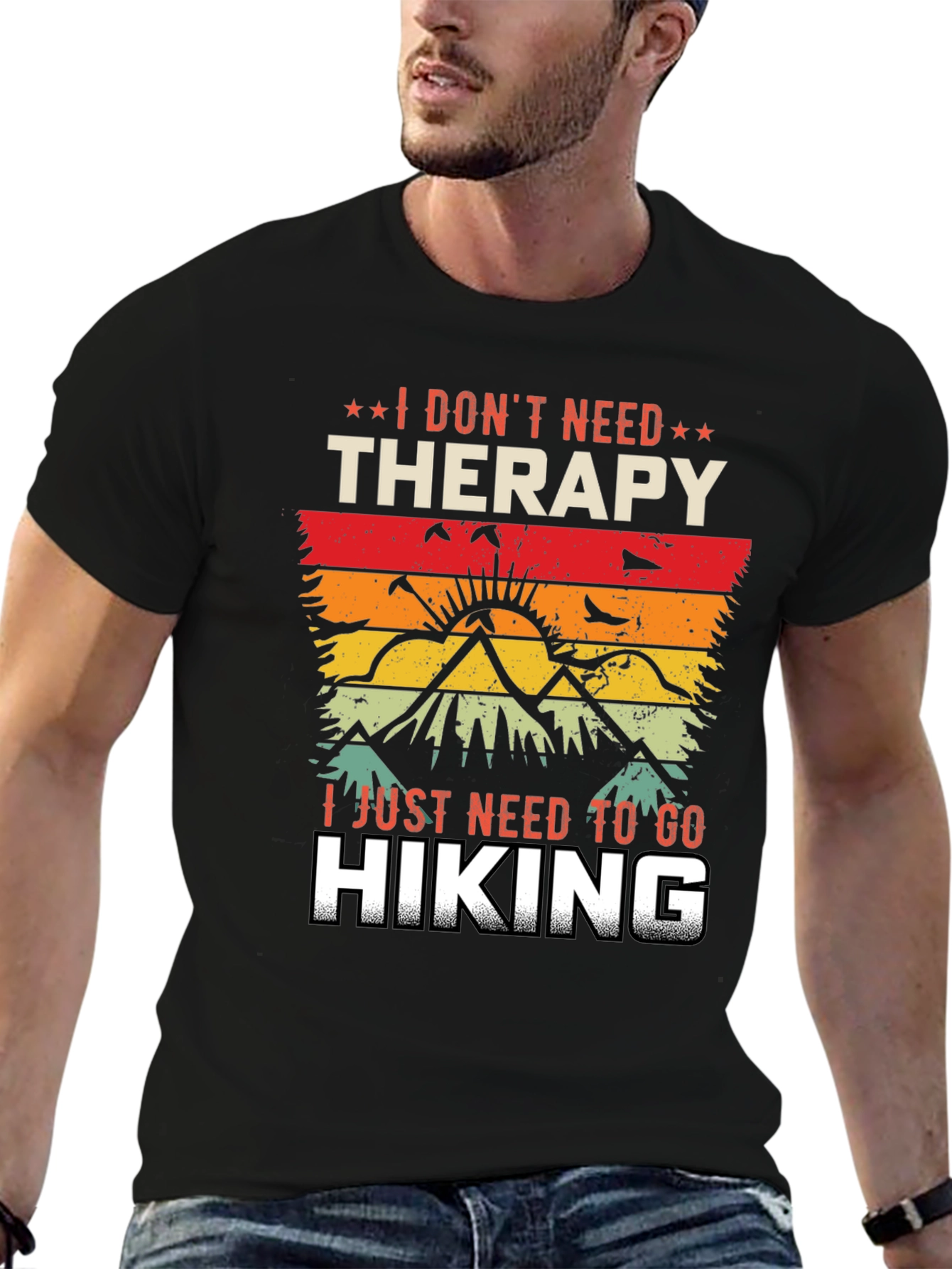 Hiking Therapy Graphic Tee - Nature Lover Shirt