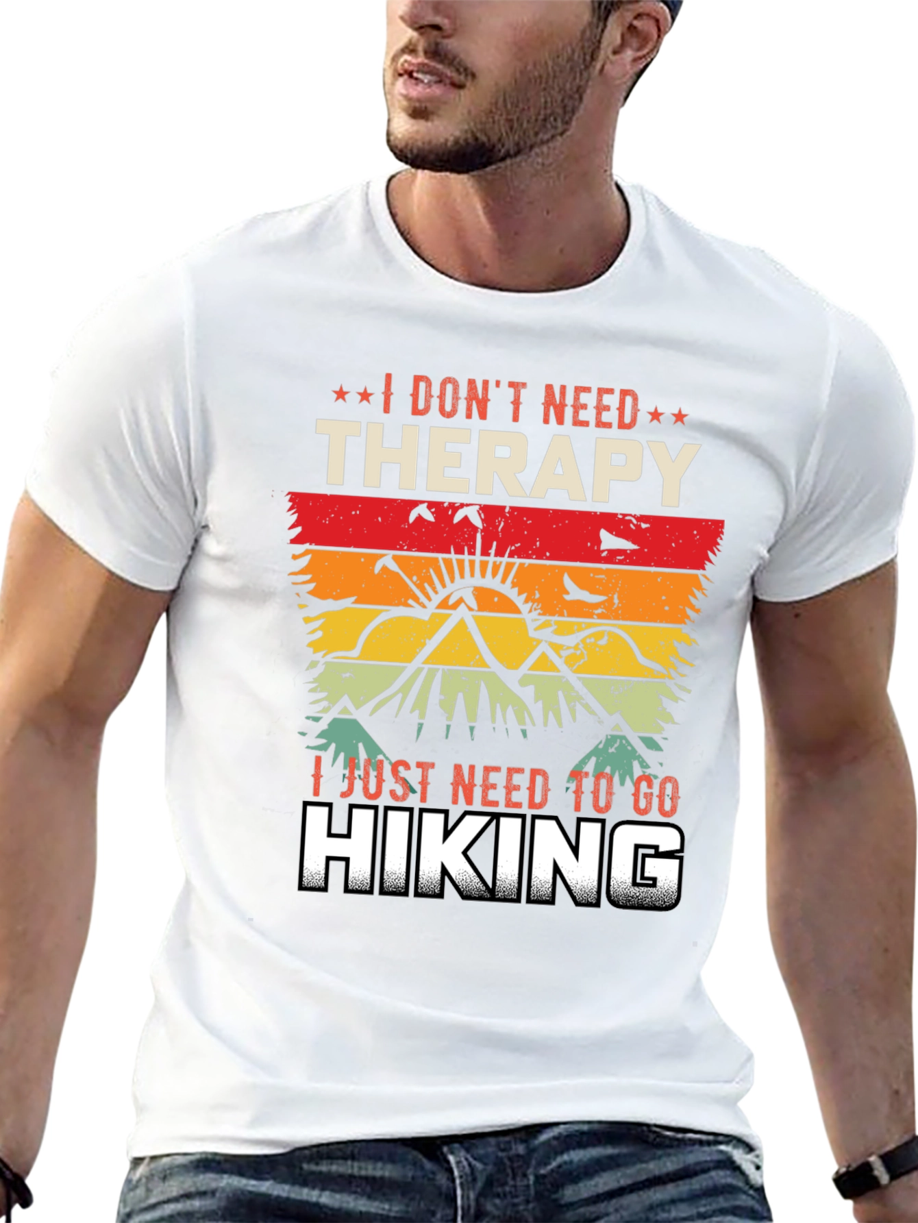 Hiking Therapy Graphic Tee - Nature Lover Shirt