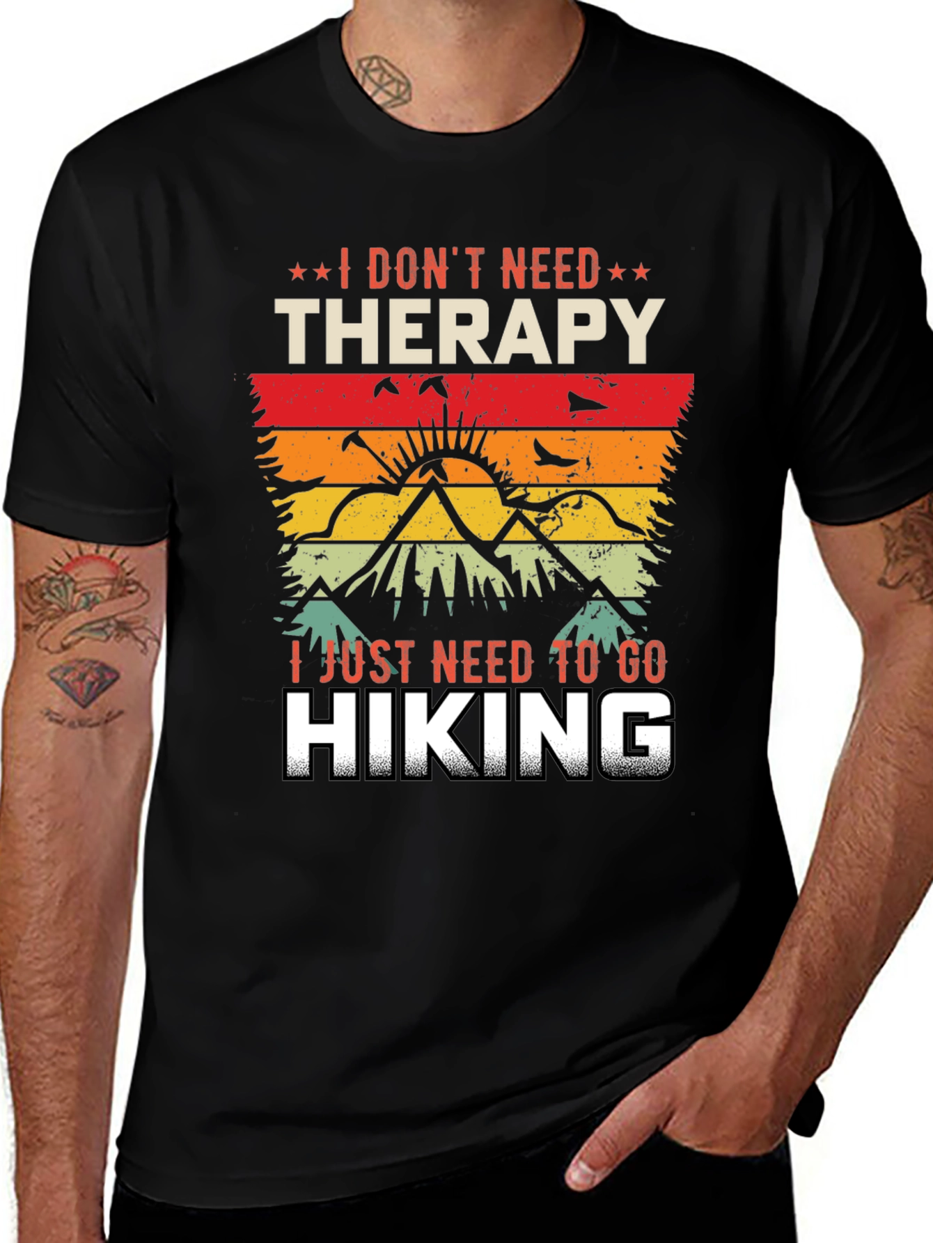 Hiking Therapy Graphic Tee - Nature Lover Shirt