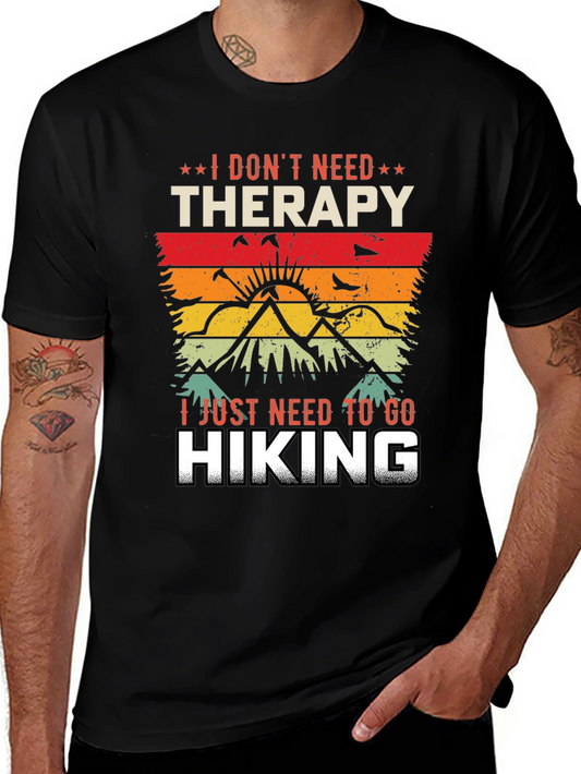 Hiking Therapy Graphic Tee - Nature Lover Shirt