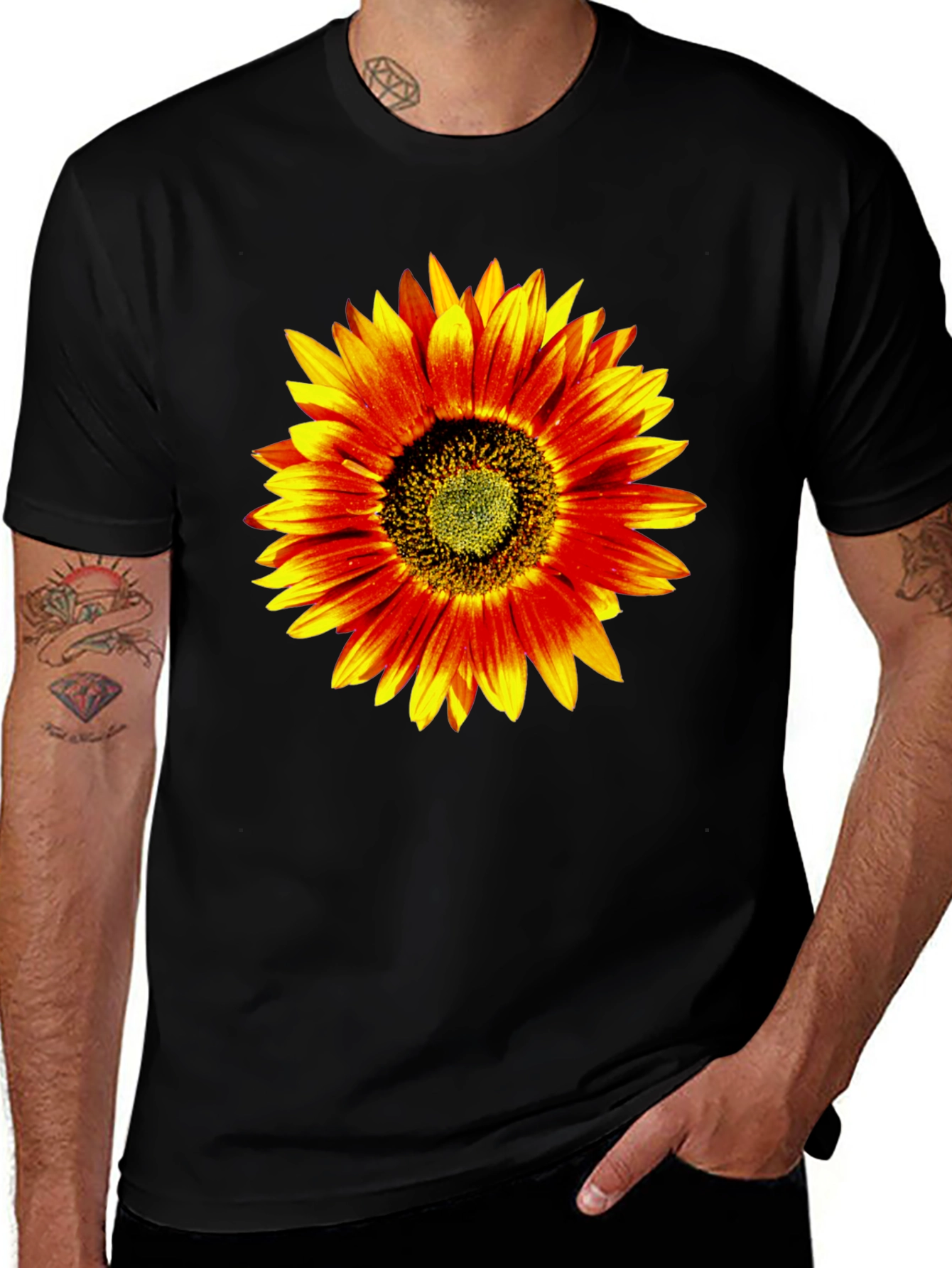Sunflower Graphic T-Shirt - Black