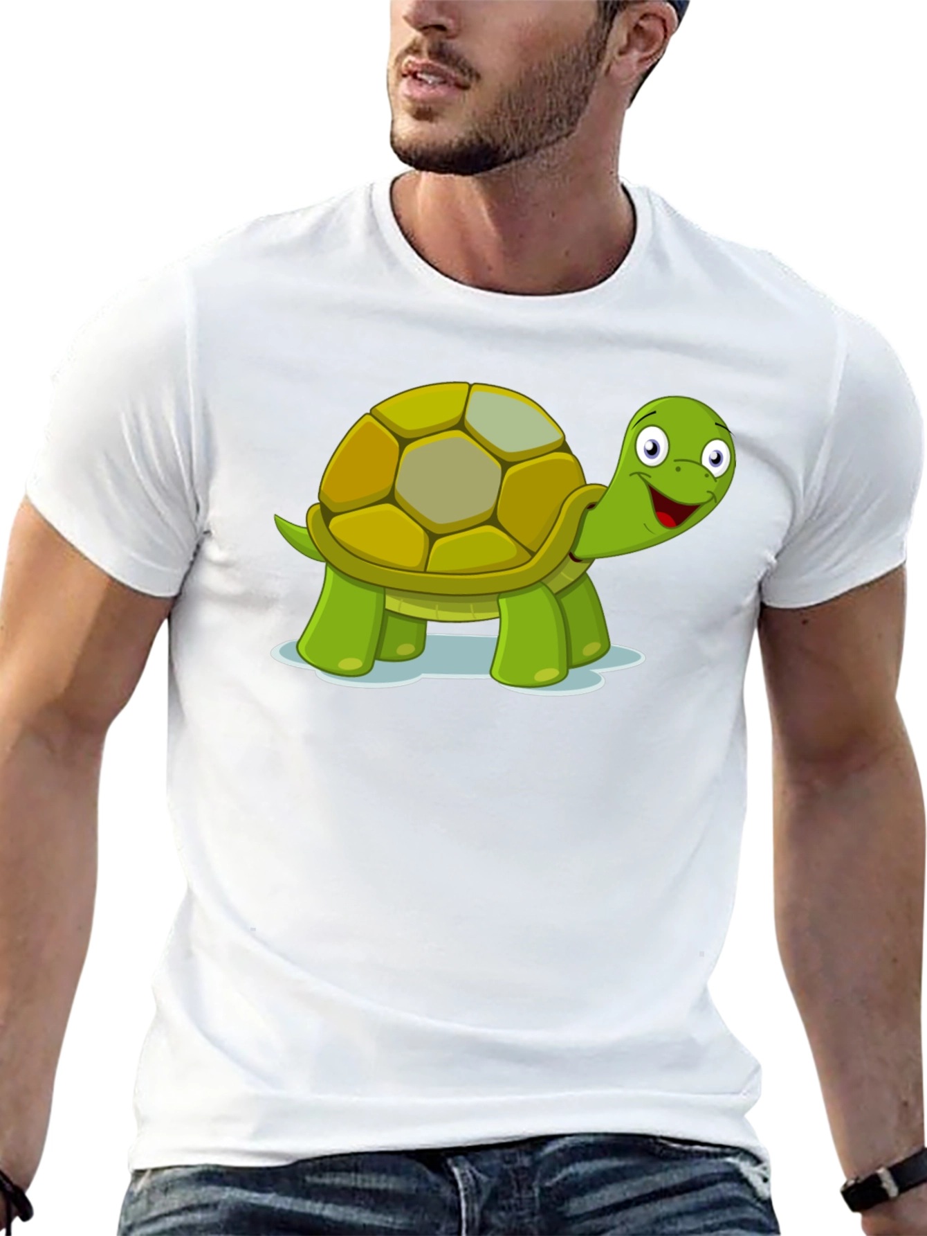 Turtle Cartoon Black T-Shirt