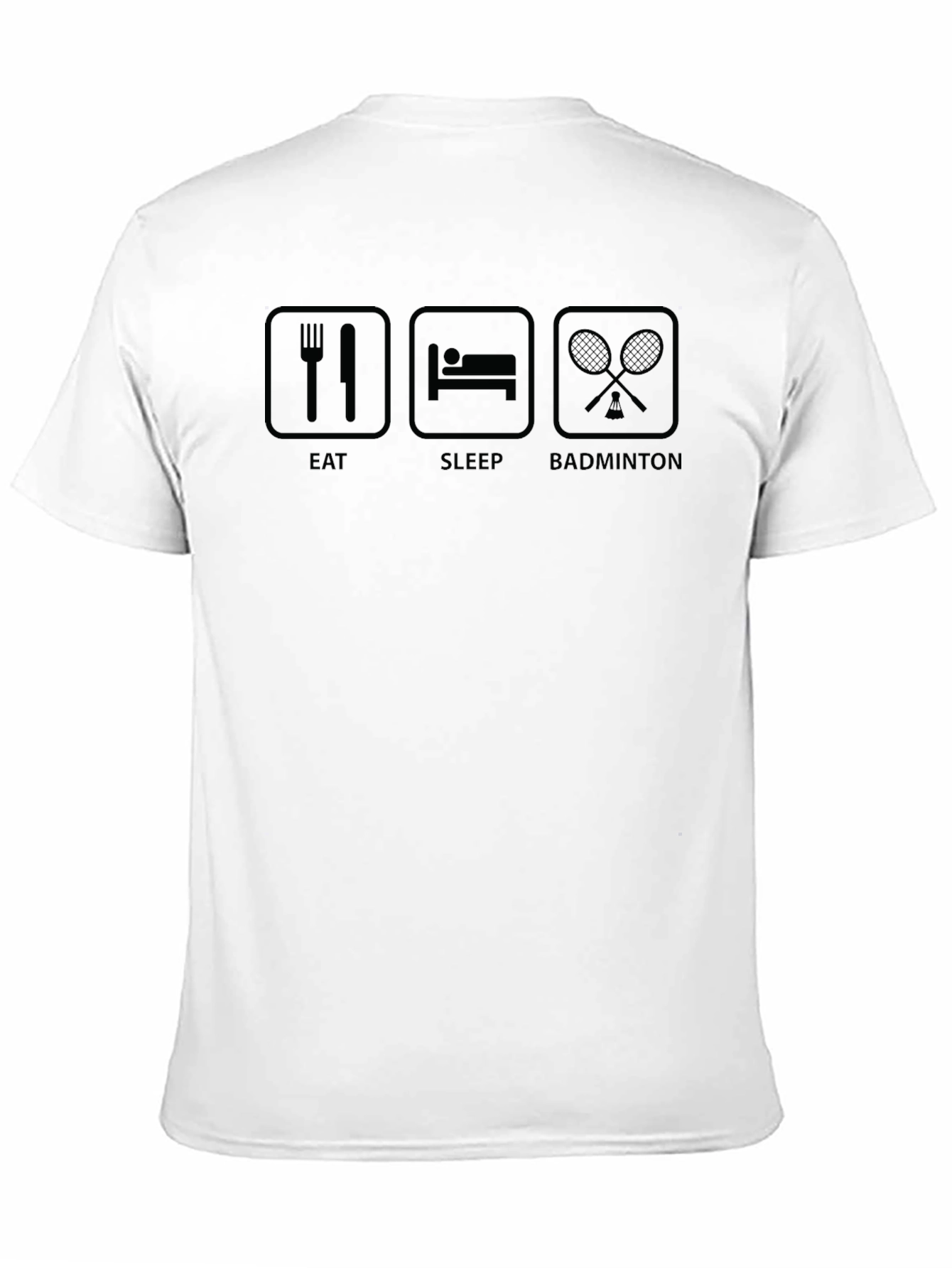 Eat Sleep Badminton T-Shirt - Black Graphic Tee