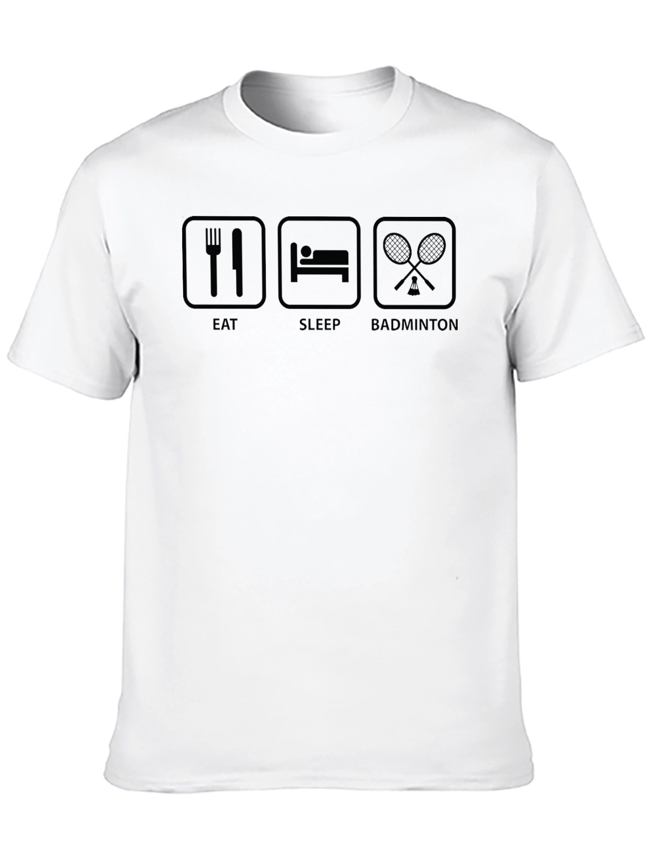 Eat Sleep Badminton T-Shirt - Black Graphic Tee