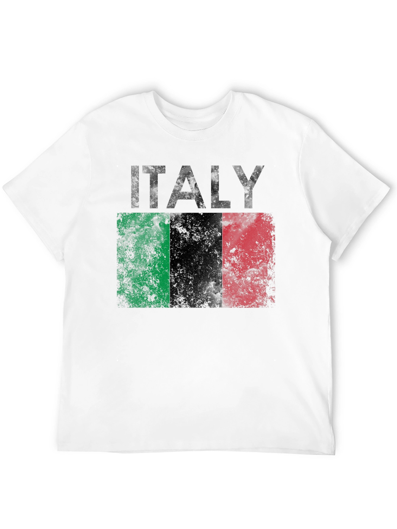 Italy Flag Graphic T-Shirt - Distressed Print Tee