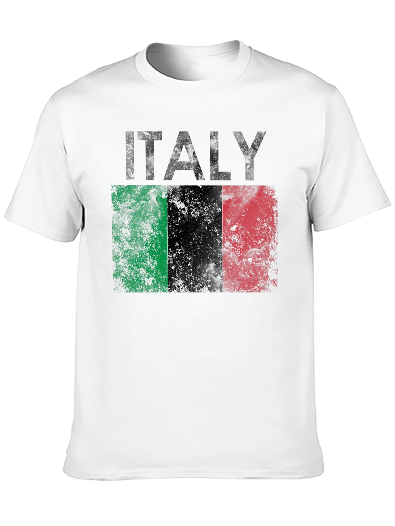 Italy Flag Graphic T-Shirt - Distressed Print Tee