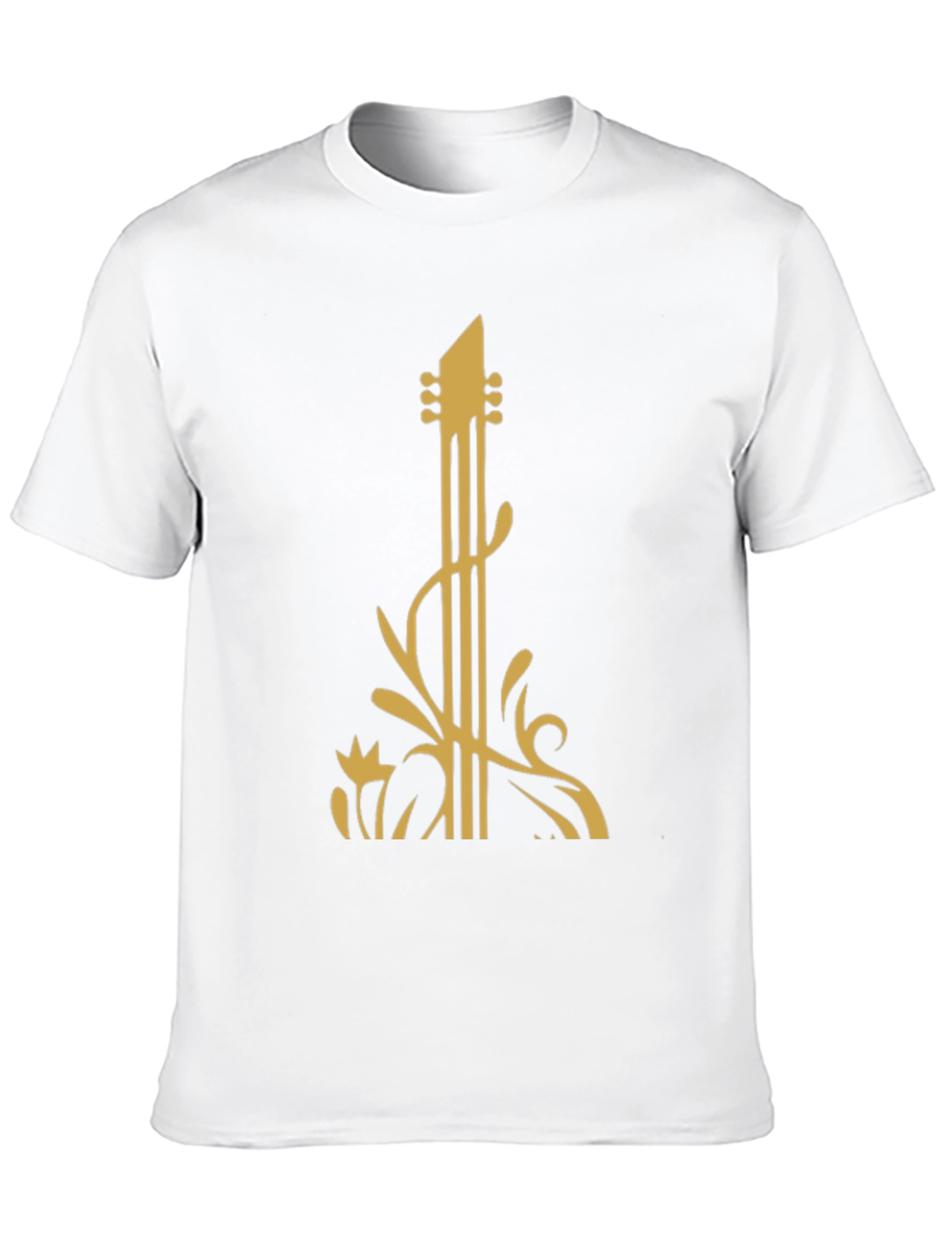 Guitar Art Black T-Shirt: Stylish Music Lover Tee