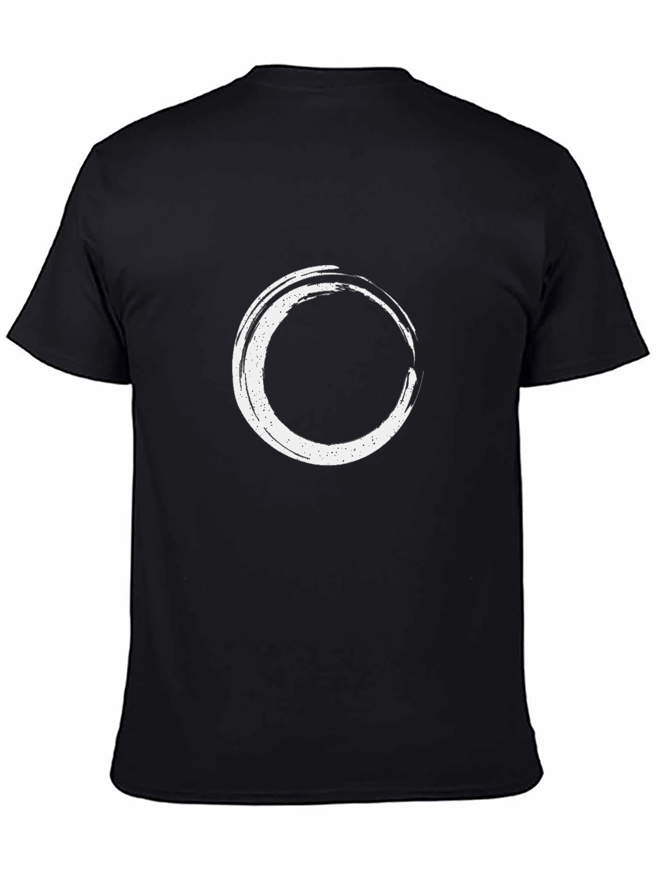 Mens Black T-Shirt with White Circle Graphic