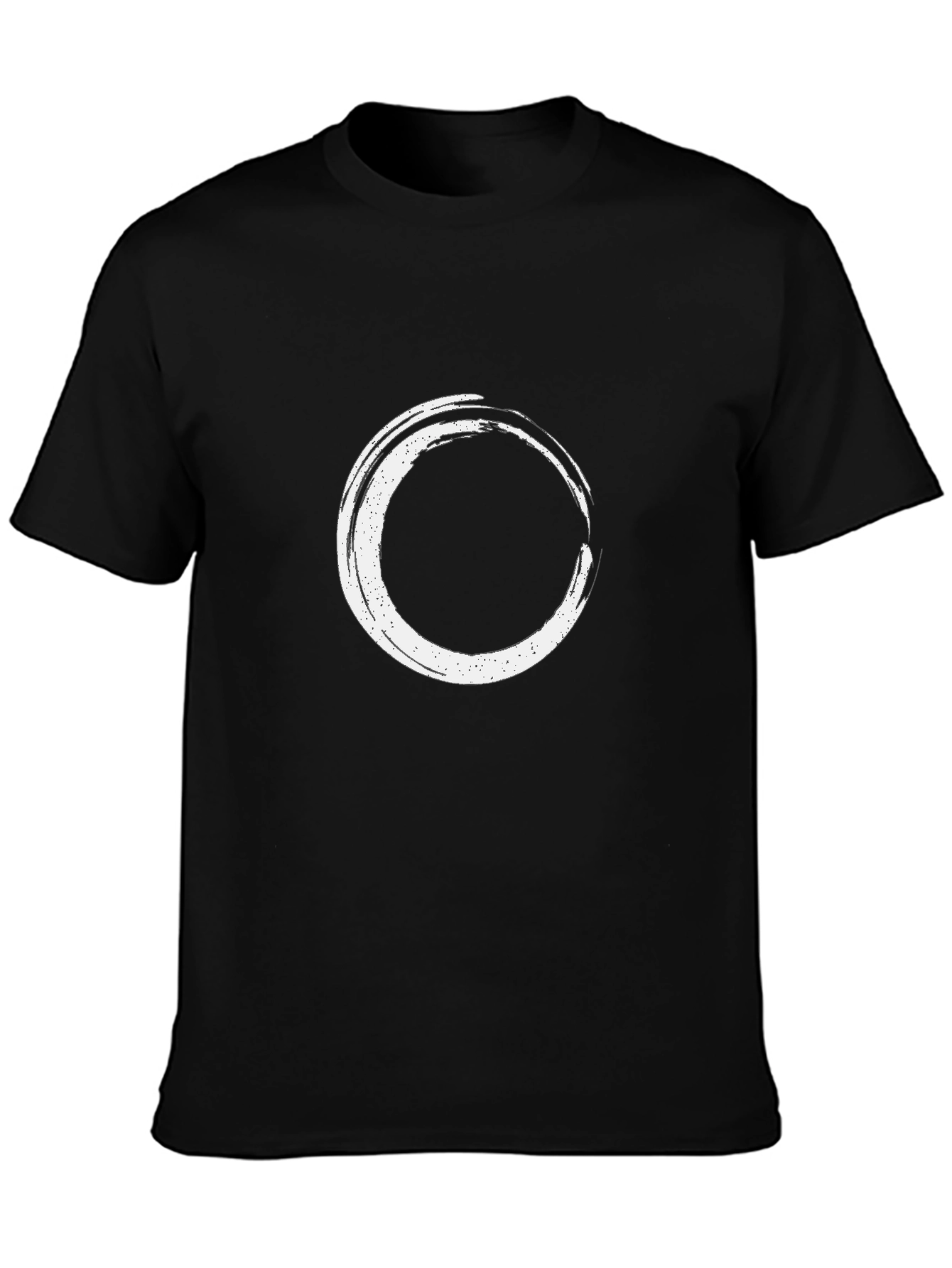 Mens Black T-Shirt with White Circle Graphic