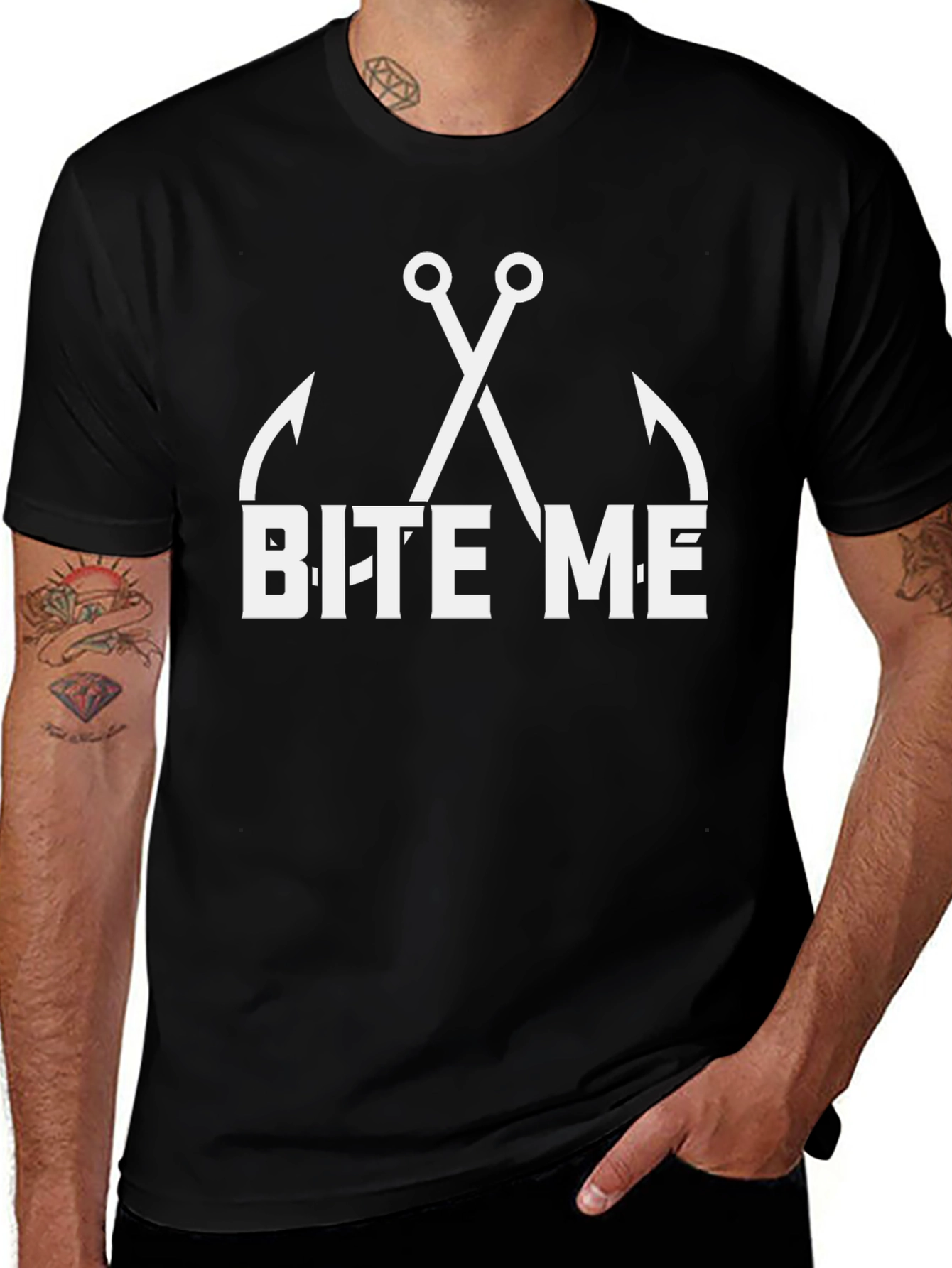 Bite Me Fishing Hook T-Shirt - Funny Angler Tee
