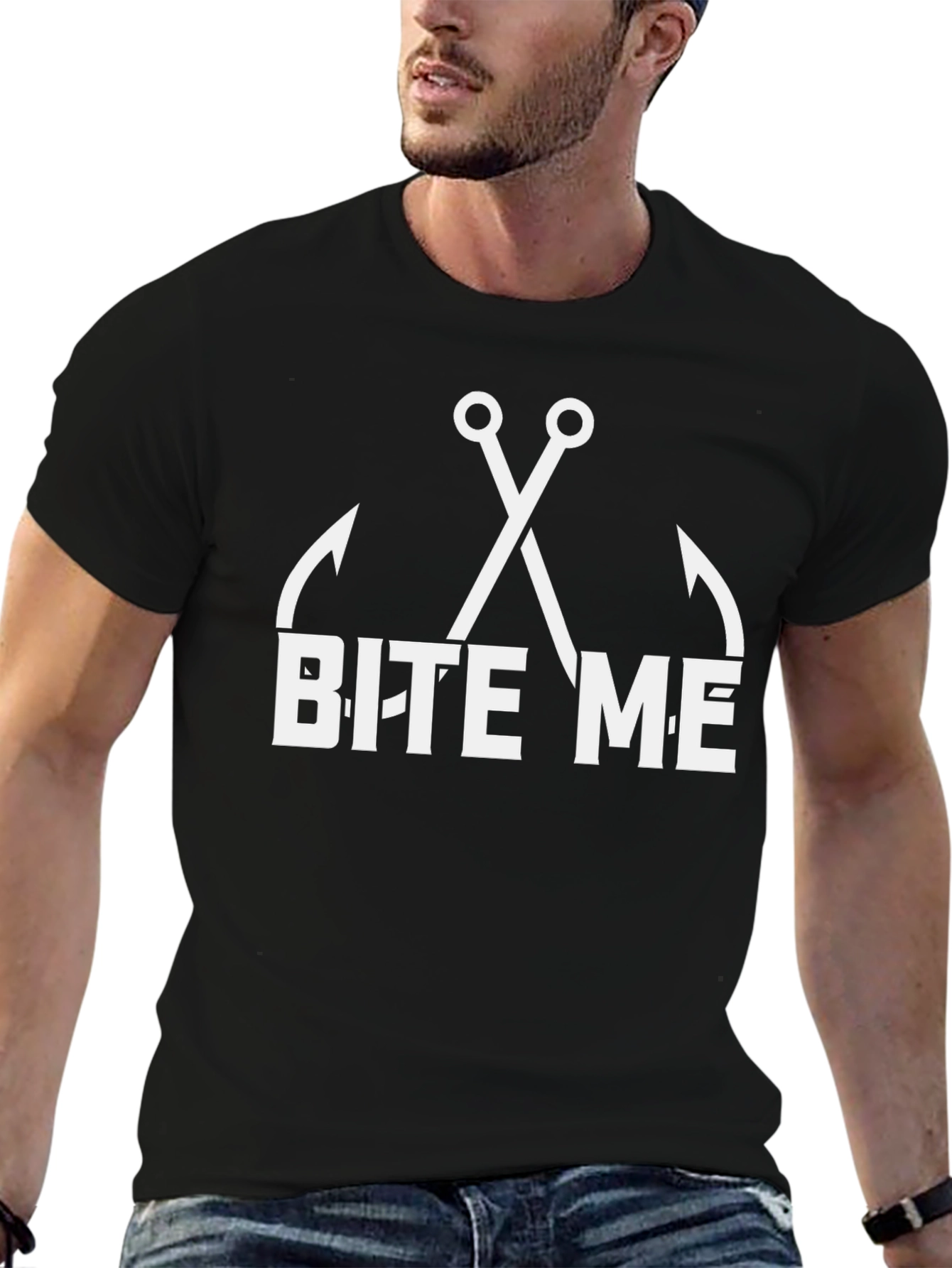 Bite Me Fishing Hook T-Shirt - Funny Angler Tee