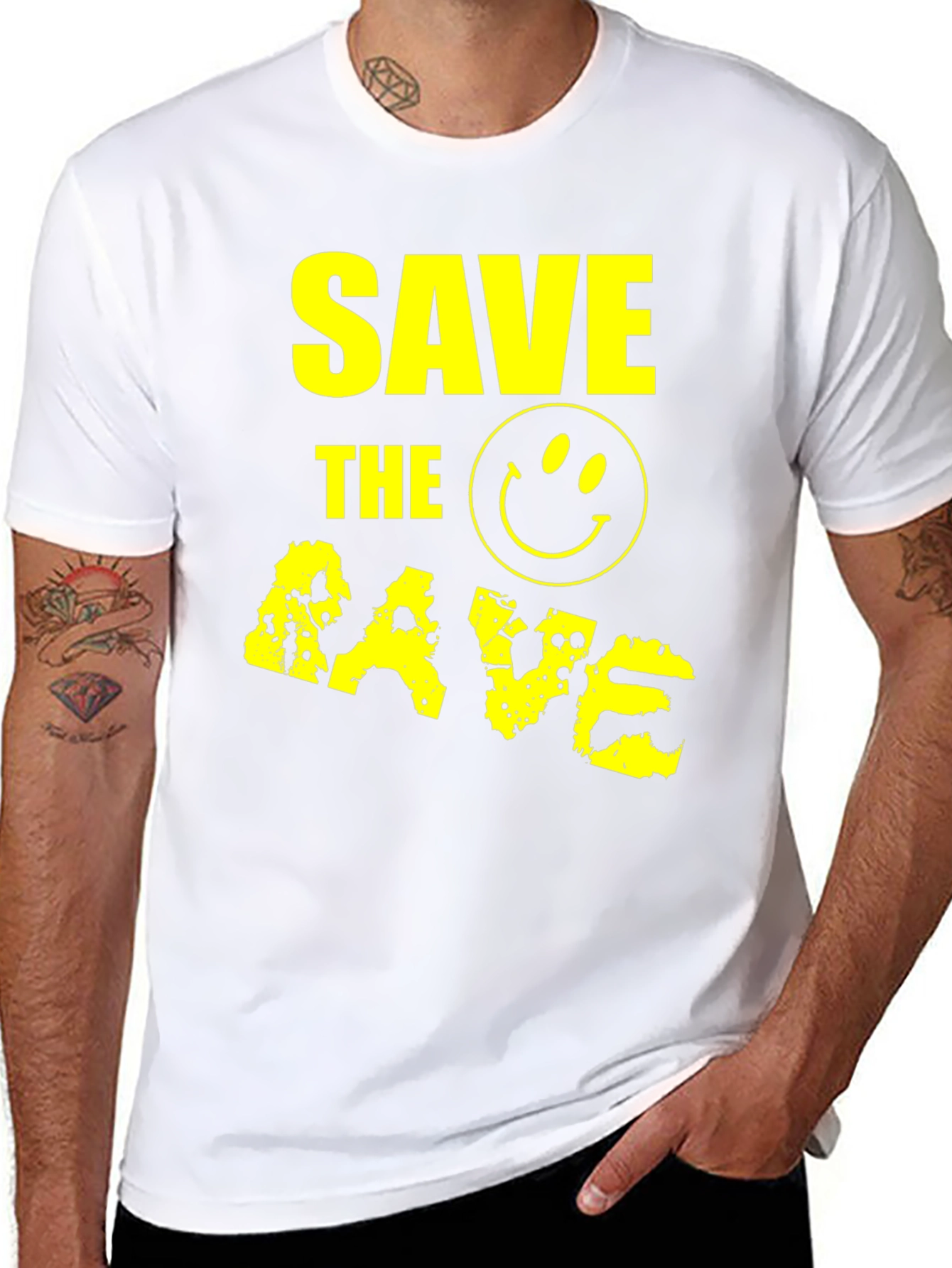 Save the Rave Graphic T-Shirt - Smiley Face
