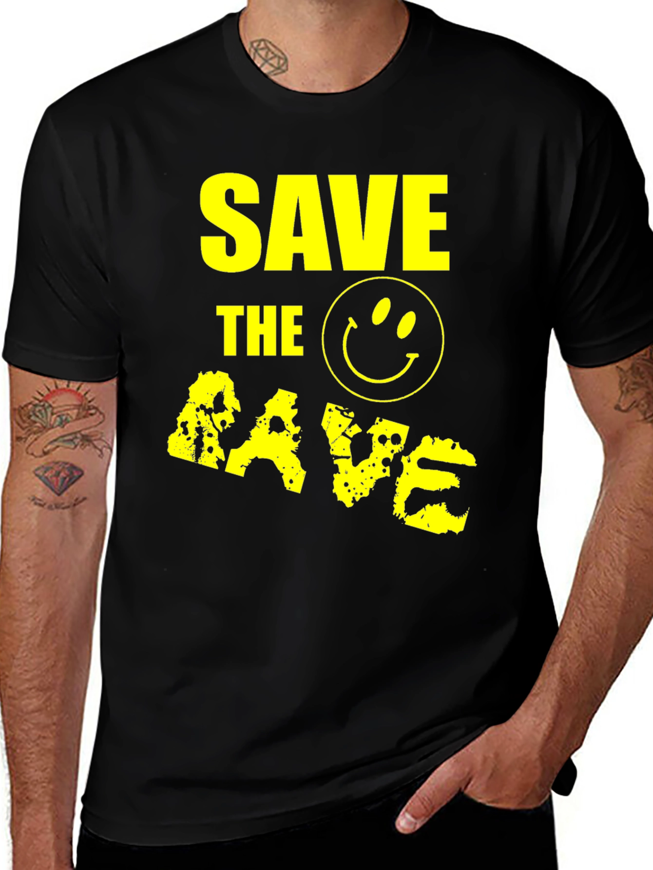 Save the Rave Graphic T-Shirt - Smiley Face