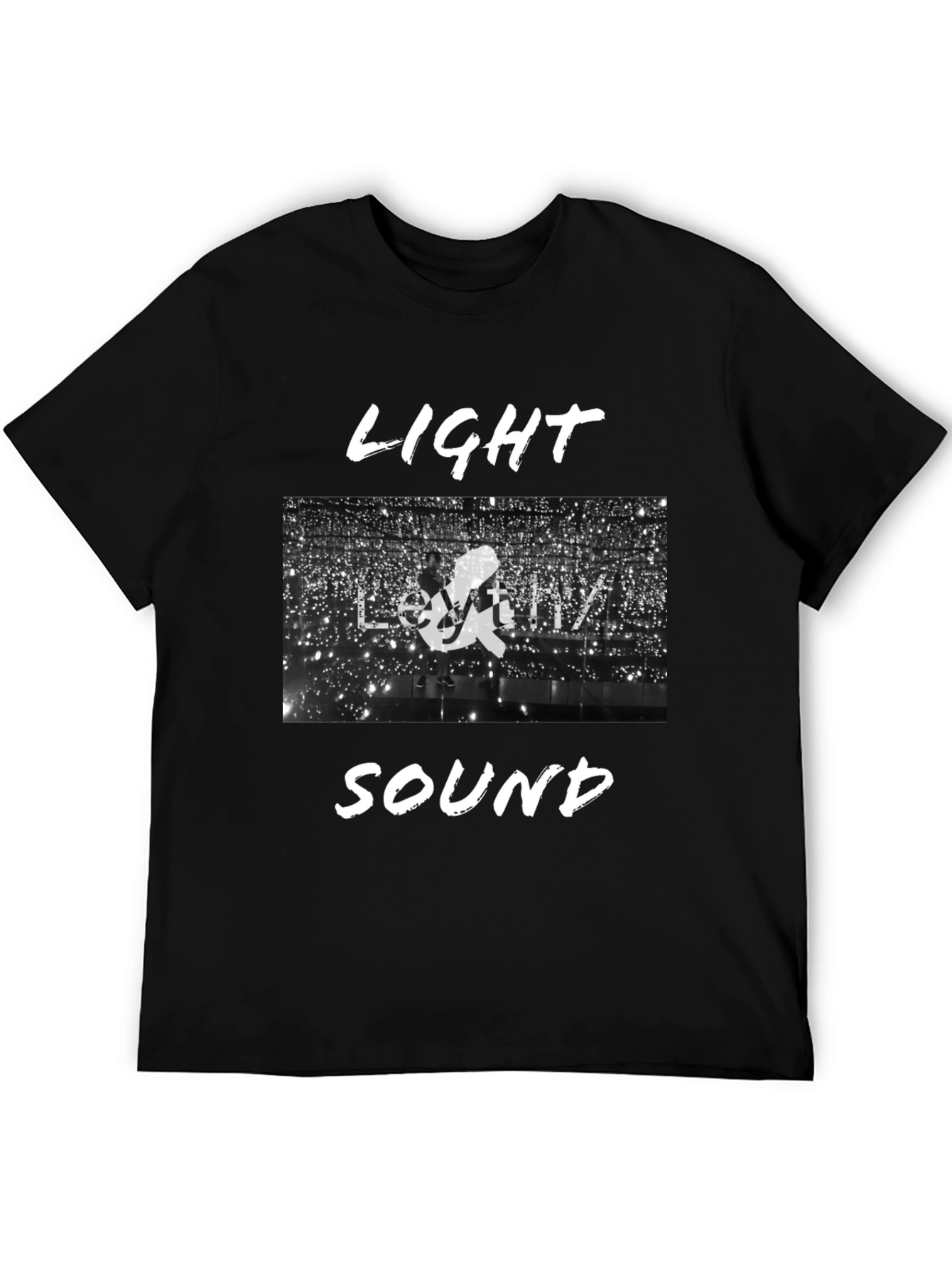 Light & Sound Graphic Tee - Black Cotton Blend